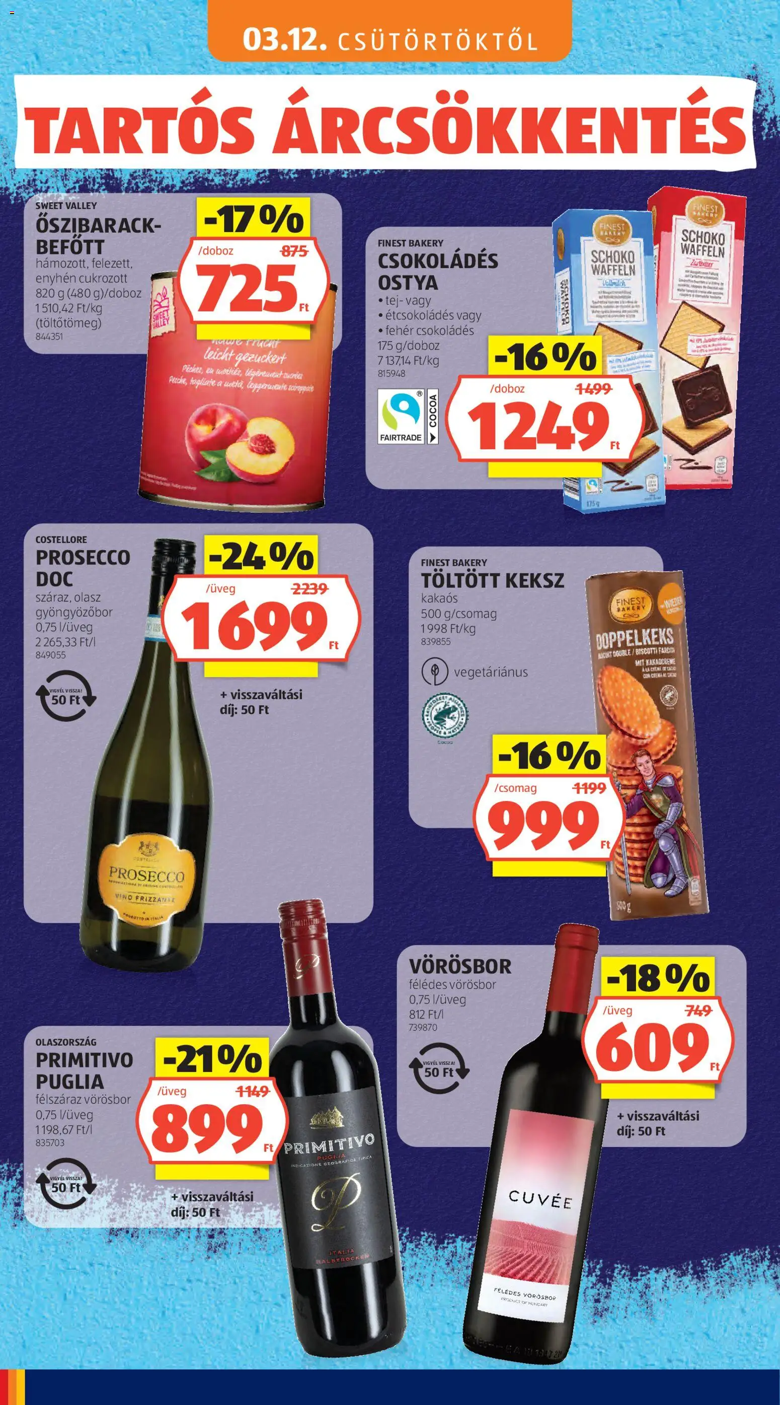 Aldi akciós ujság - amely érvényes a következő dátumtól: 2026.04.02. | Oldal: 6 | Termékek: Őszibarack, Gyöngyözőbor, Tej, Vörösbor