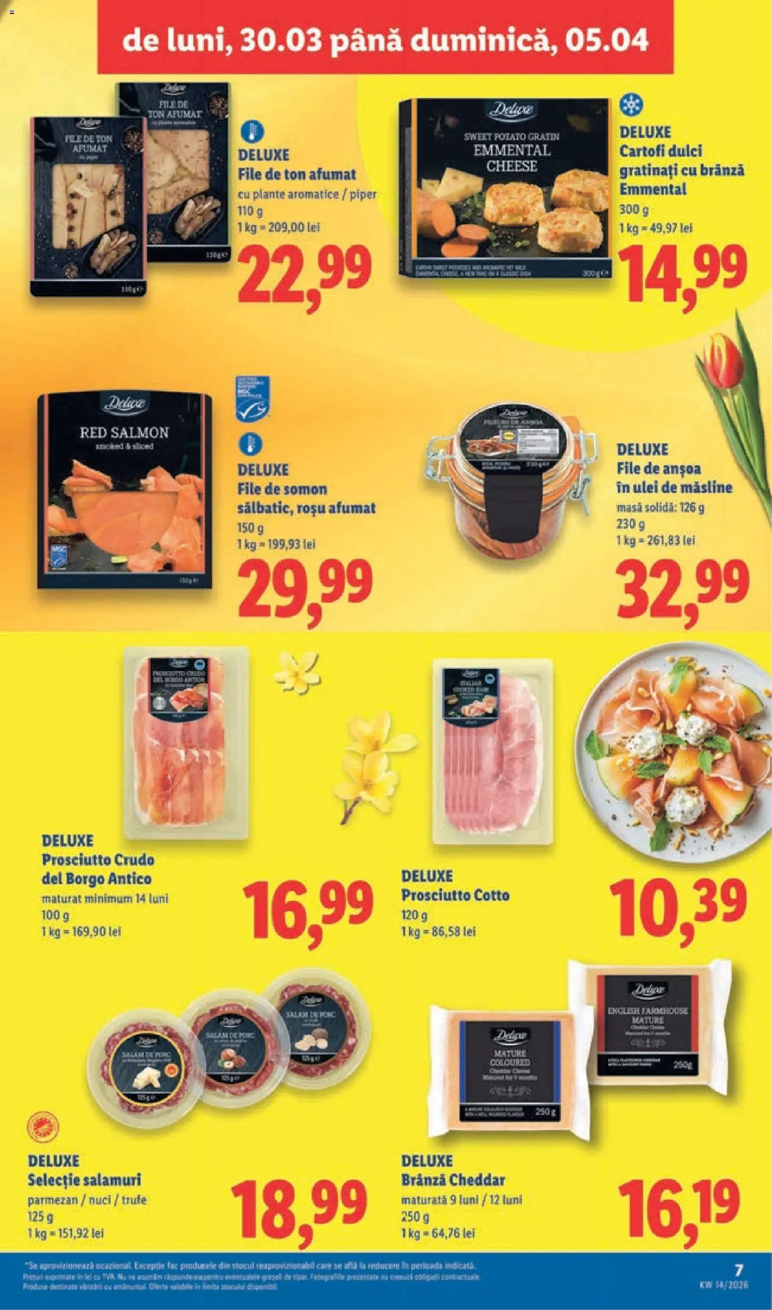 Noul catalog Lidl – valabil de la 30.03.2026 | Pagină: 7 | Produse: Masă, Brânză, Ulei, Parmezan