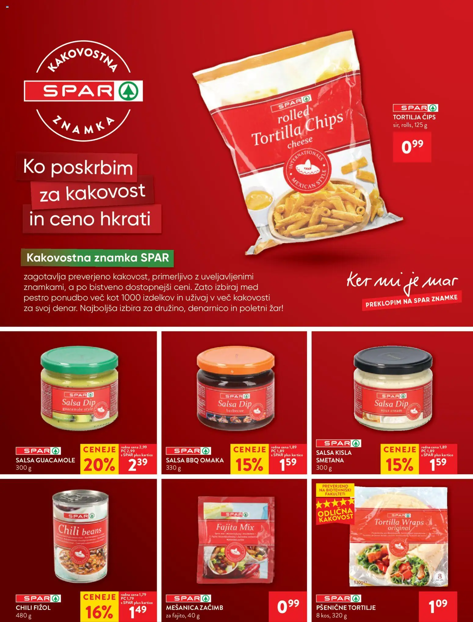 Novi Spar katalog ponudbe – veljaven od 12.08.2026 | Stran: 27 | Izdelki: Med, Tortilje, Cips, Smetana