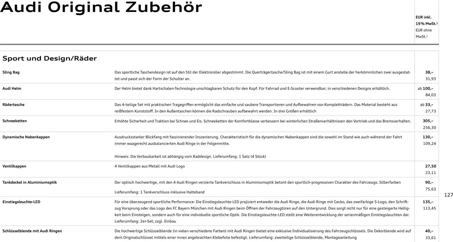 Audi Q7 – gültig ab 23.06.2026 | Seite: 127 | Produkte: Ski, Reisetasche