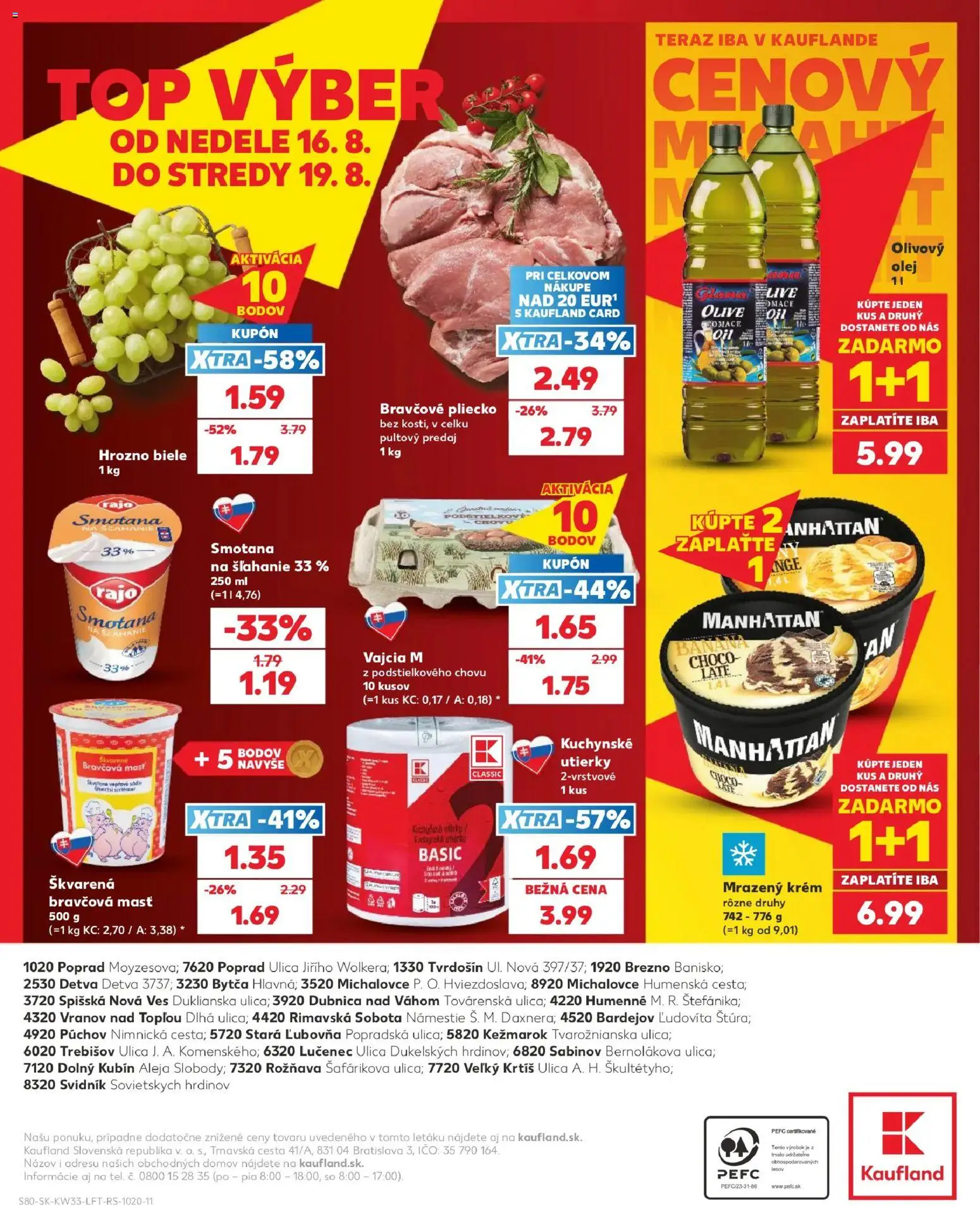 Nové Kaufland akcie – leták je platný od 13.08.2026 | Strana: 80 | Produkty: Olej, Bravčové pliecko, Bravčová masť, Utierky
