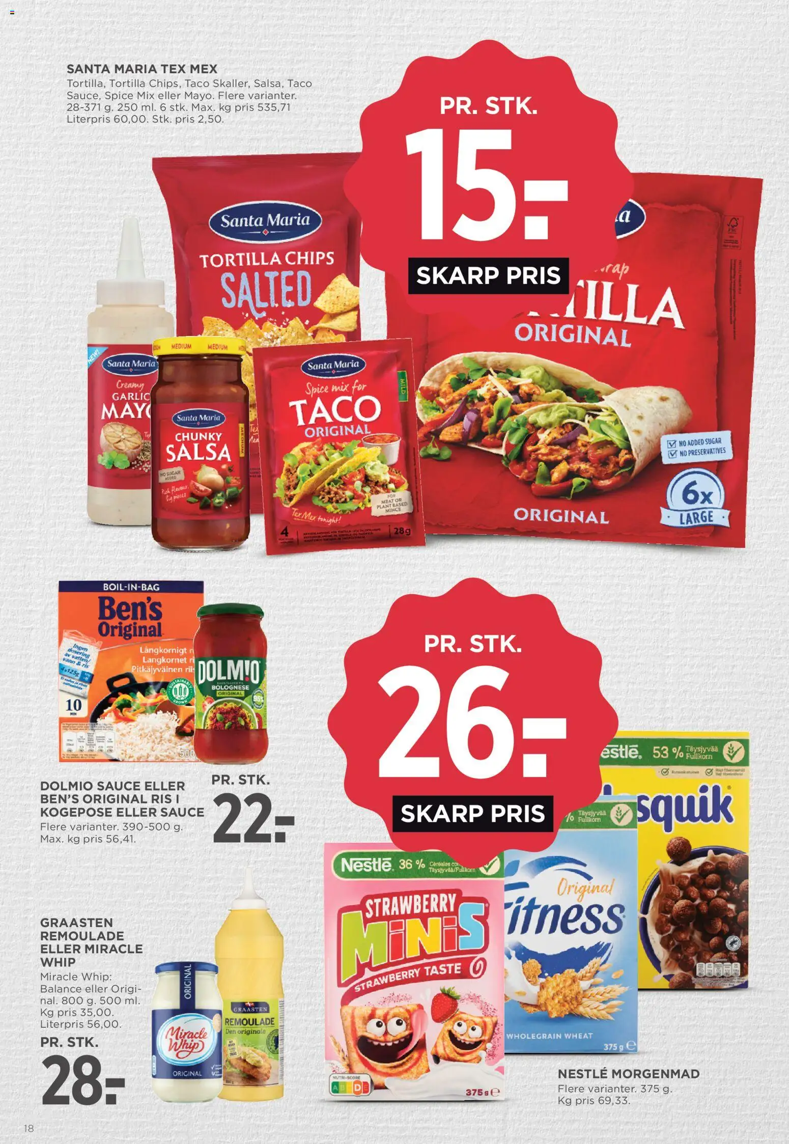 Meny tilbudsavis – gyldig fra 07/08/2026 | Side: 21 | Produkter: Ris, Chips, Salsa, Taco