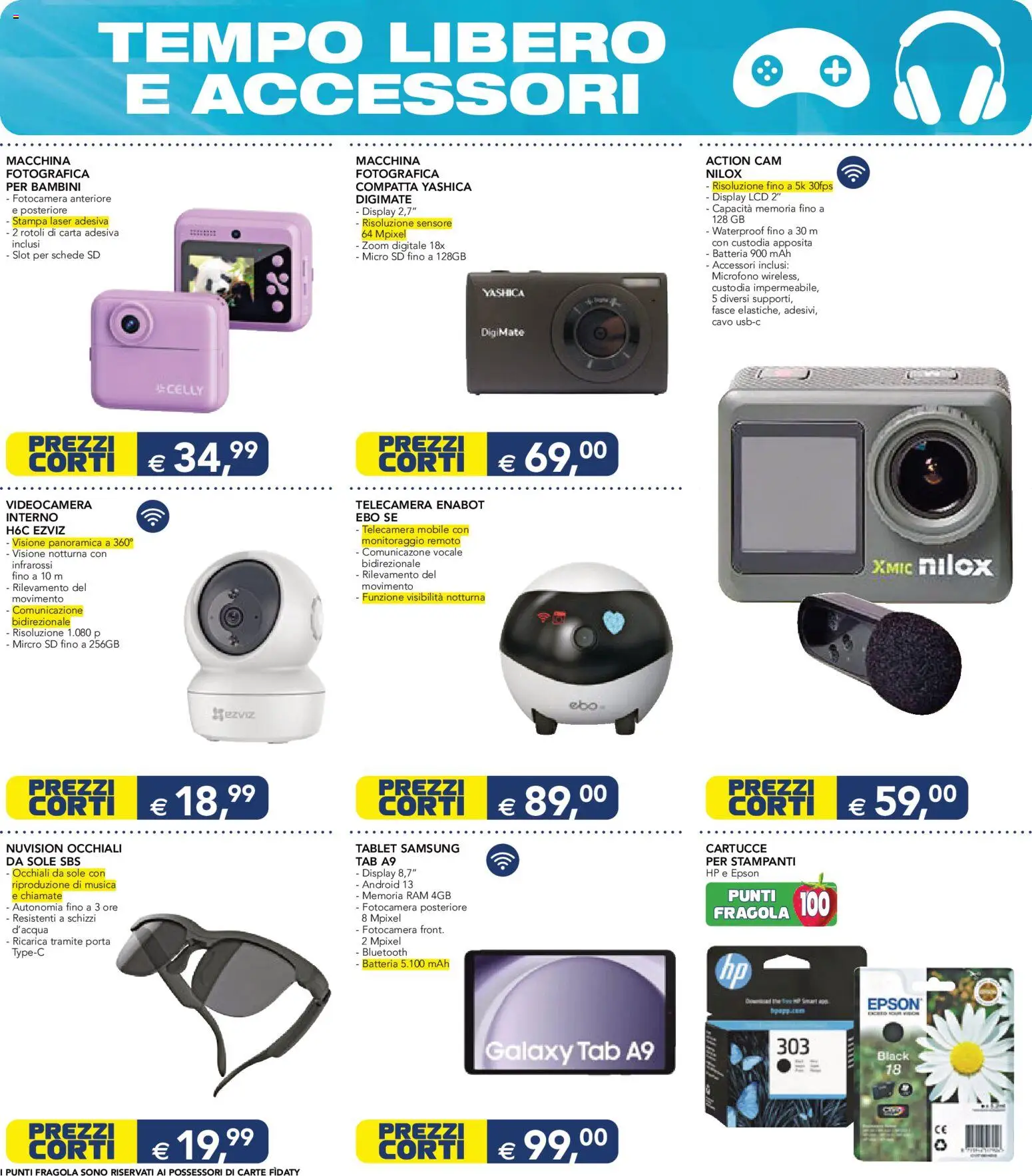 Volantino Esselunga S del 08.06.2026 | Pagina: 5 | Prodotti: Mobile, Action cam, Occhiali, Tablet
