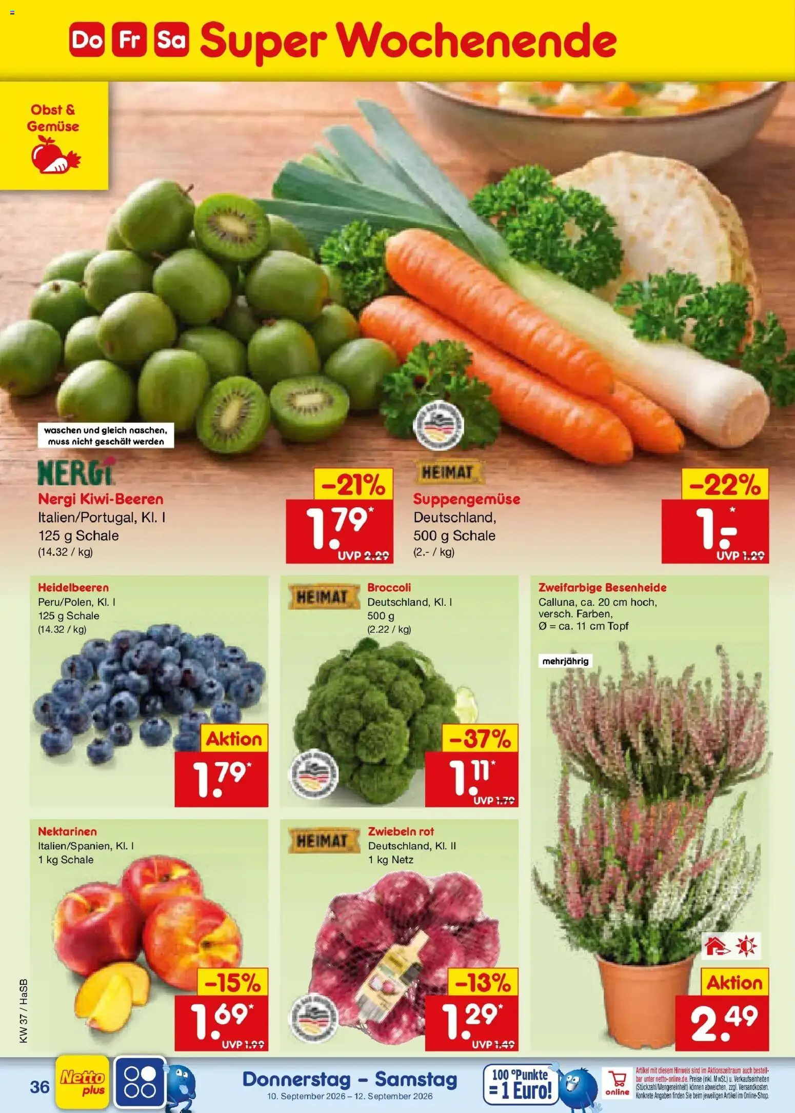 Netto Marken-Discount Prospekt Unna – gültig ab 07.09.2026 | Seite: 52 | Produkte: Heidelbeeren, Zwiebeln, Gemüse, Obst
