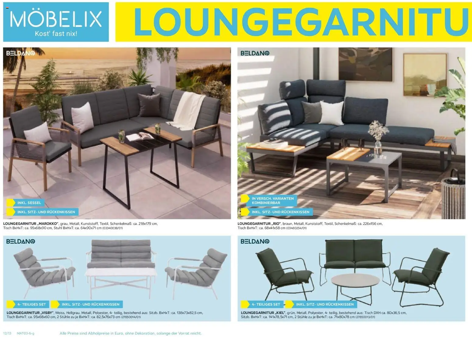 Möbelix Gartenmöbel Mistelbach, Zams, Zell Am See gültig ab 13.04.2026 | Seite: 12 | Produkte: Sessel, Tisch, Stuhl