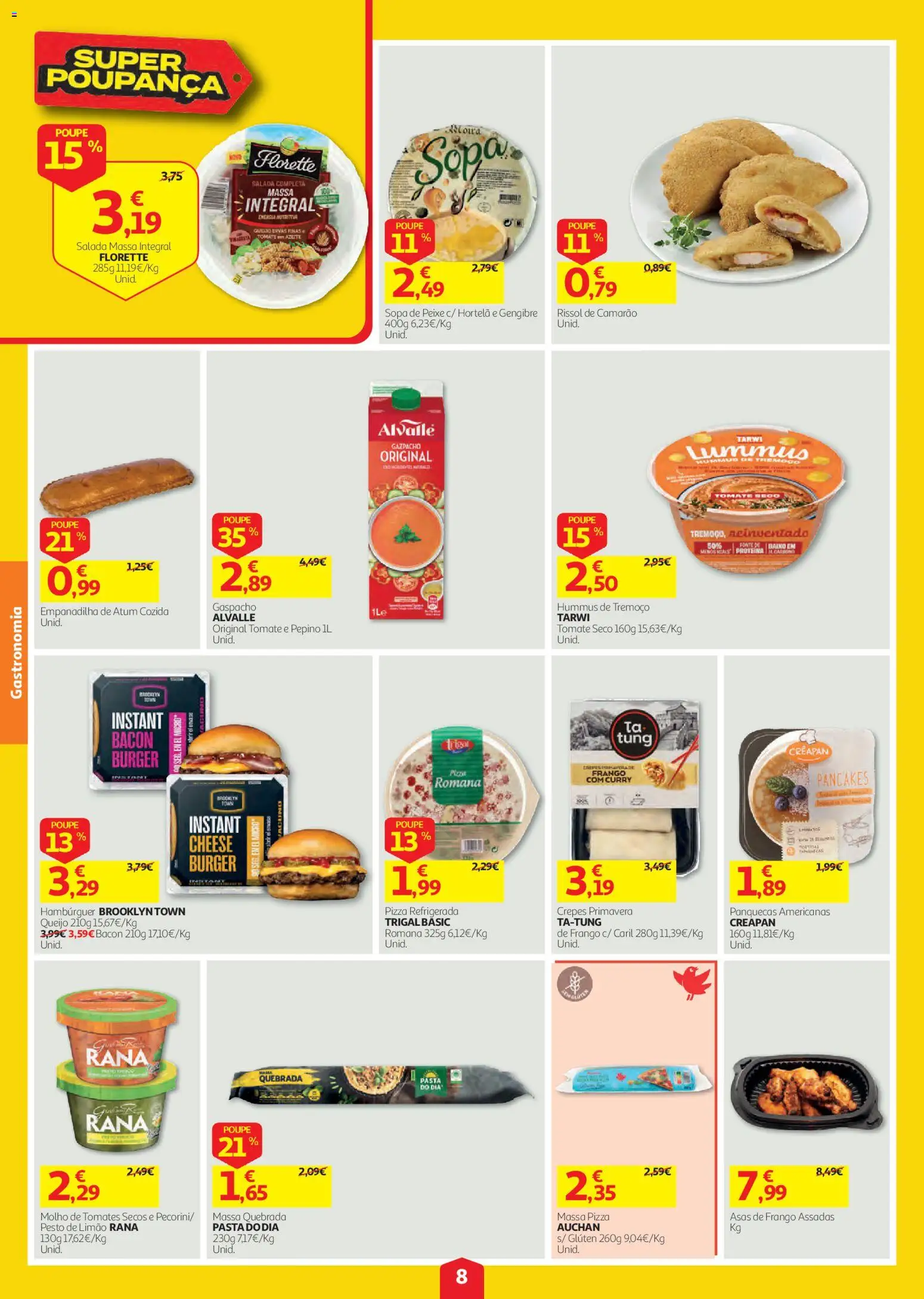 Auchan folheto │ válido de 20/08/2026 | Página: 8 | Produtos: Asas de frango, Frango, Hortelã, Camarão