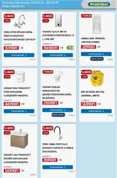 Praktiker akciós újság - amely érvényes a következő dátumtól: 04.06.2026 | Oldal: 7 | Termékek: Csaptelep, WC, Fürdőkád, Mosdó