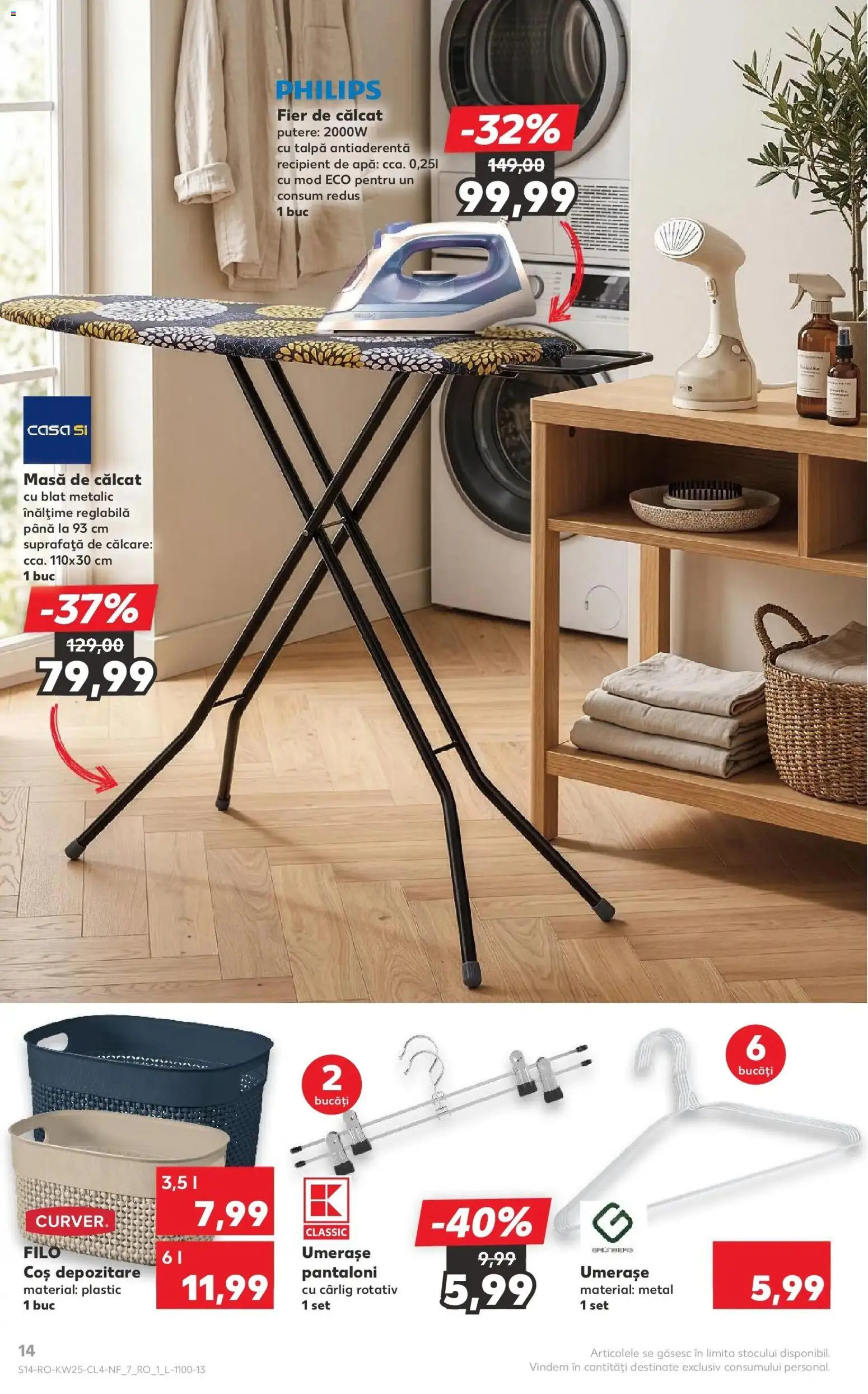 Noul catalog Kaufland – valabil de la 17.06.2026 | Pagină: 14 | Produse: Enginar, Fier de călcat, Masă, Pantaloni