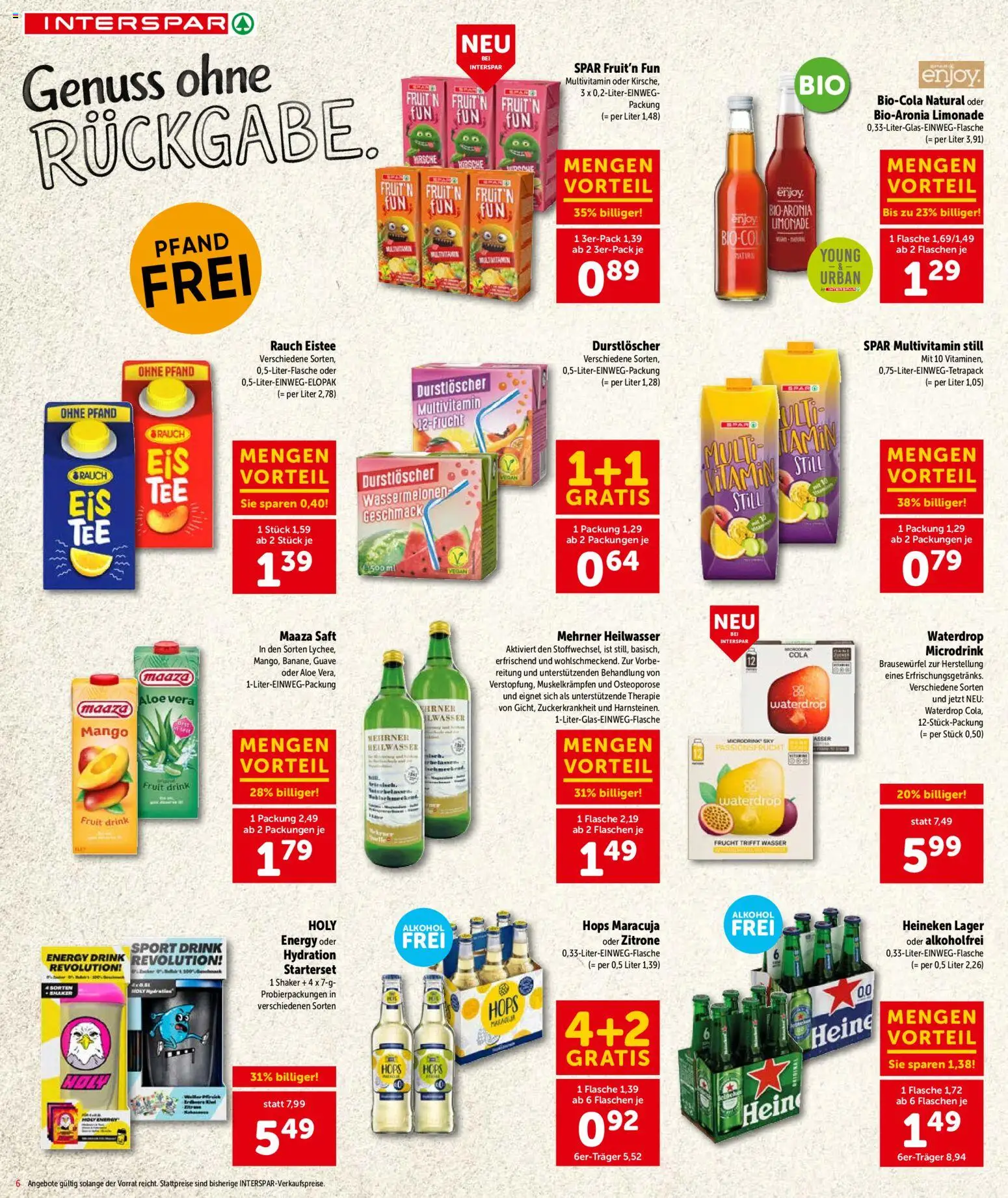 Interspar Flugblatt - Kärnten gültig ab 16.04.2026 | Seite: 7 | Produkte: Wasser, Zitrone, Mango, Saft