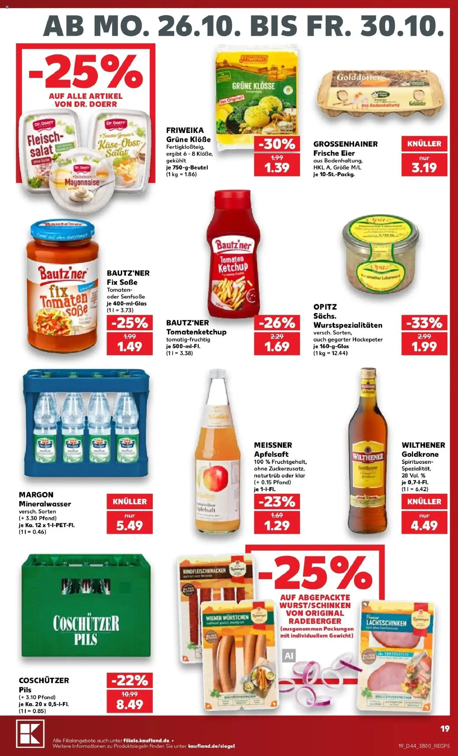 Prospekt Kaufland ab 26.10.2026 » Angebote Online zum Blättern | Seite: 19 | Produkte: Wilthener, Pils, Mayonnaise, Ketchup