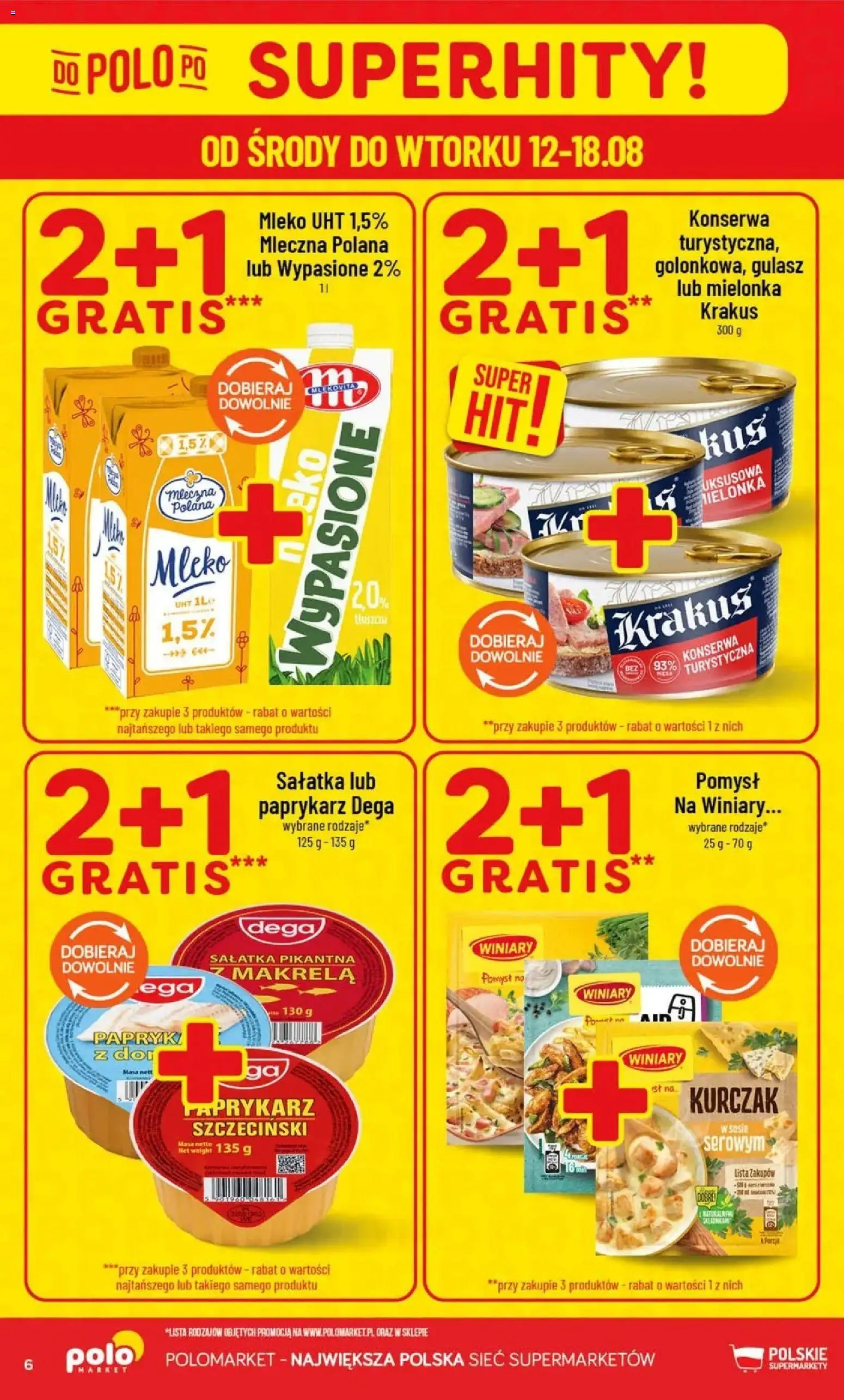 Nowa POLOmarket gazetka od jutra 12.08.2026 | Strona: 6 | Produkty: Kurczak, Konserwa turystyczna, Makrela, Gulasz