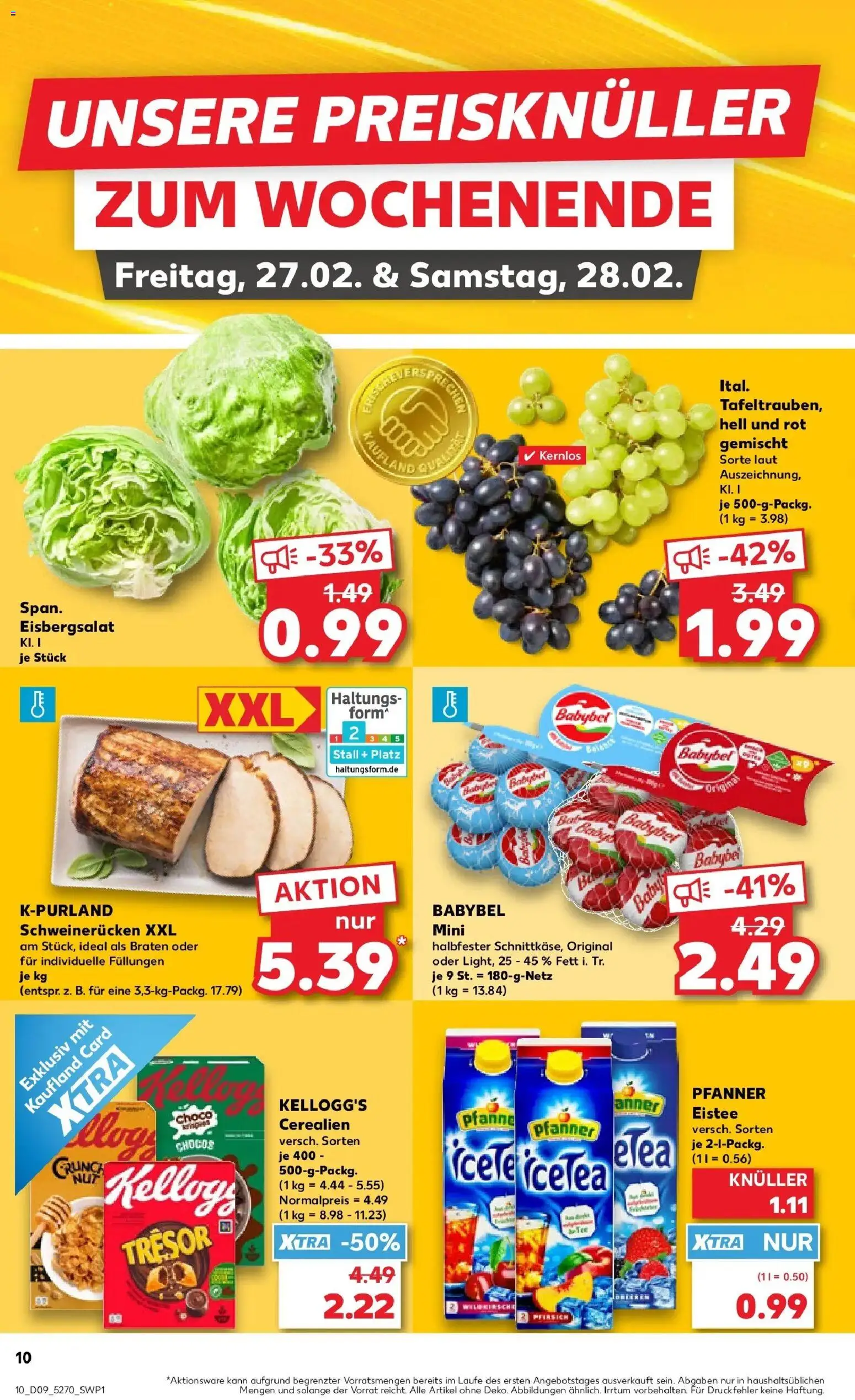 Kaufland prospekt Pfullingen	 – gültig ab 26.02.2026 | Seite: 10 | Produkte: Kellogg's, Eisbergsalat, Pfanner eistee, Babybel