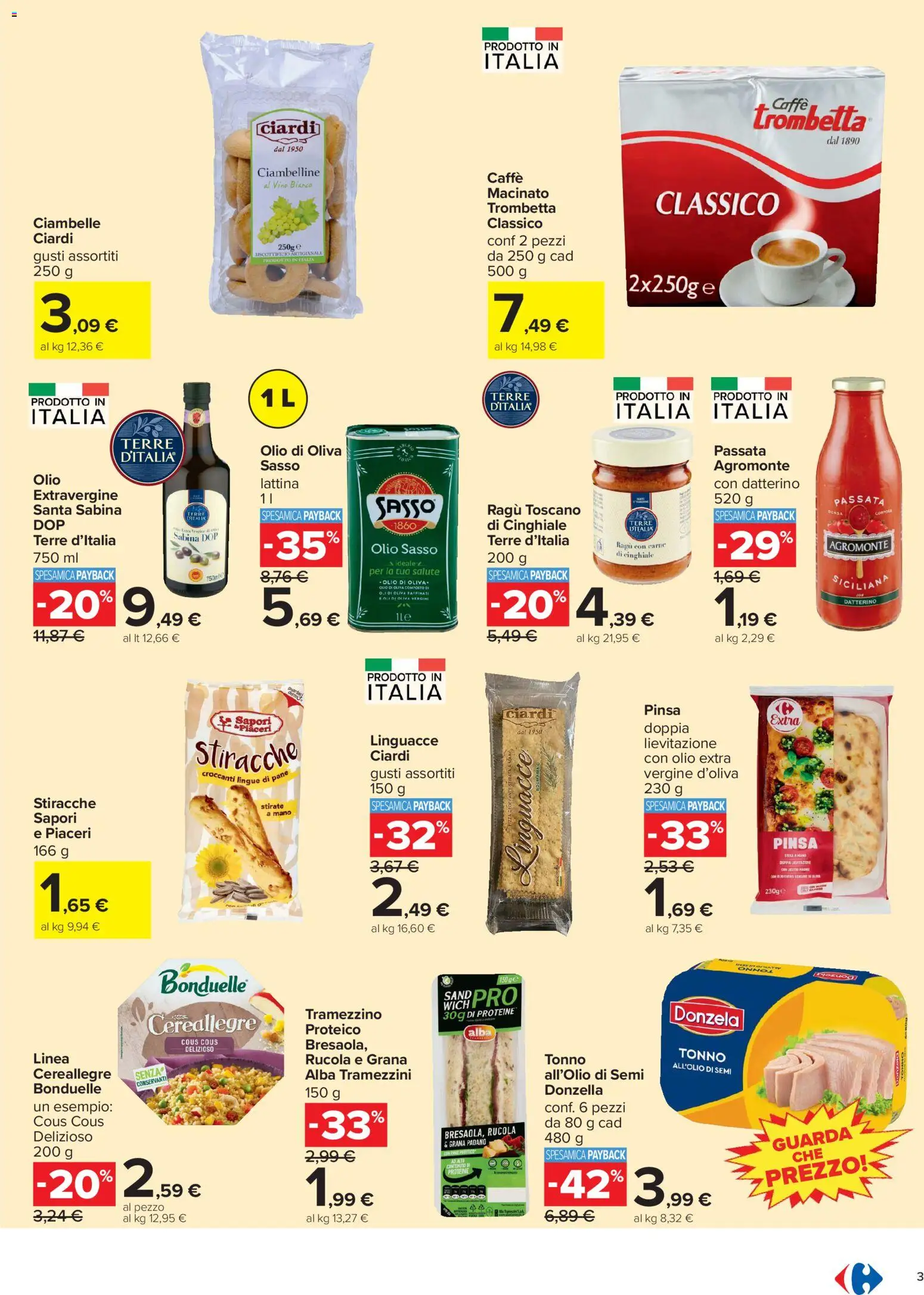 Volantino Carrefour del 13/07/2026 | Pagina: 3 | Prodotti: Vino, Ragú, Tonno, Grana Padano