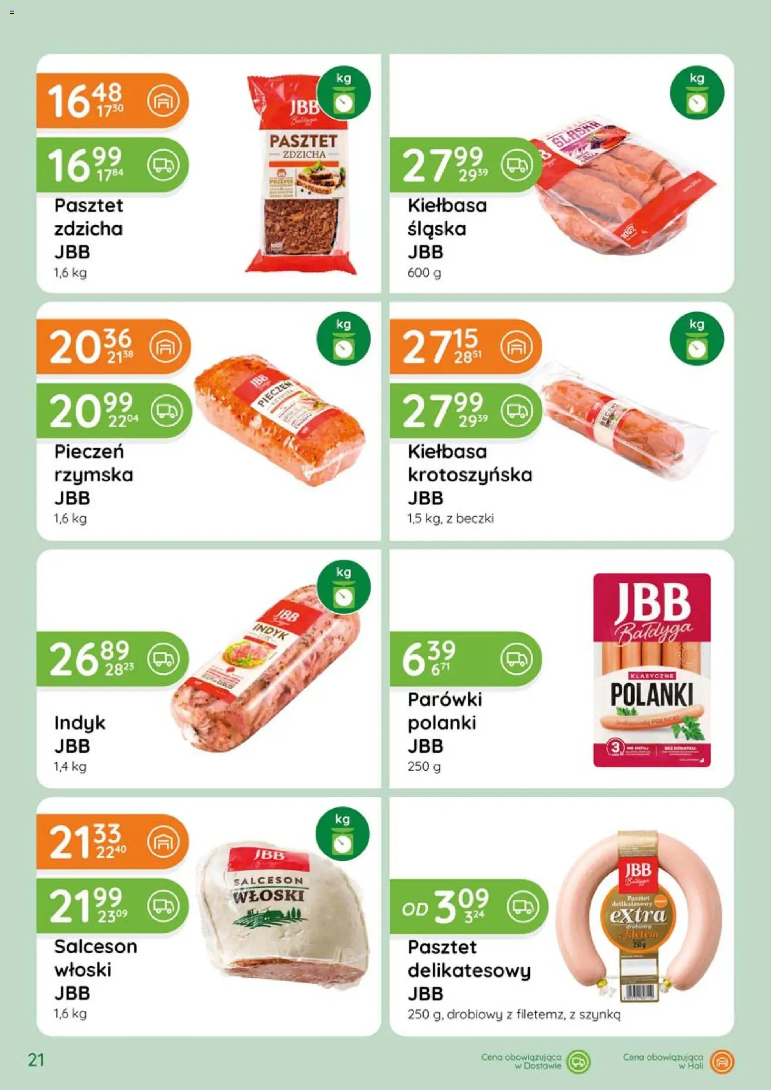 Eurocash gazetka - Katalog Wędlin od 07.05.2026 | Strona: 21 | Produkty: Kiełbasa, Parówki, Szynka