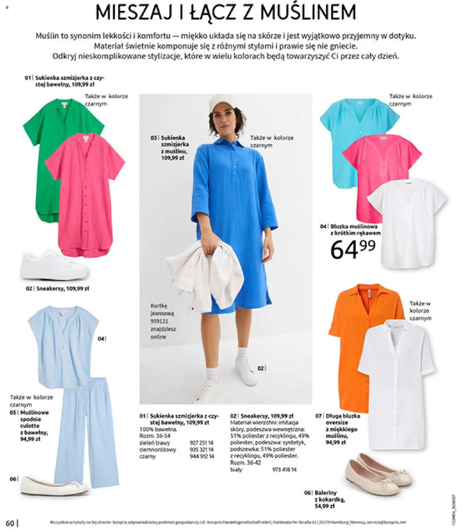 BonPrix Katalog od 30.03.2026 | Strona: 62 | Produkty: Spodnie, Baleriny, Trawy, Sukienka