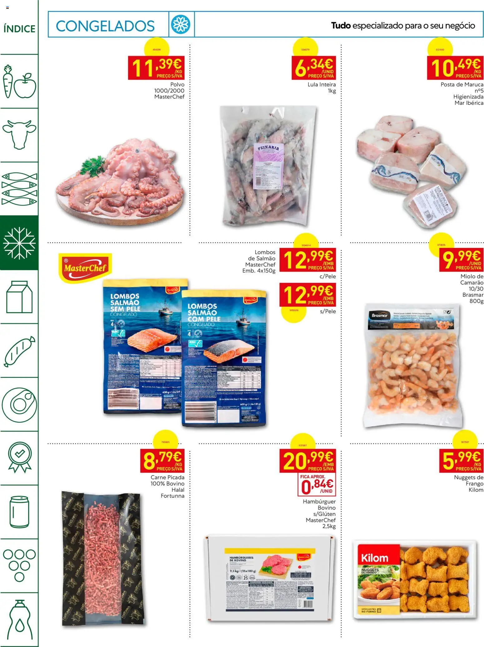 Recheio Horeca Madeira │ válido de 14/07/2026 | Página: 8 | Produtos: Camarão, Carne picada, Salmão, Nuggets