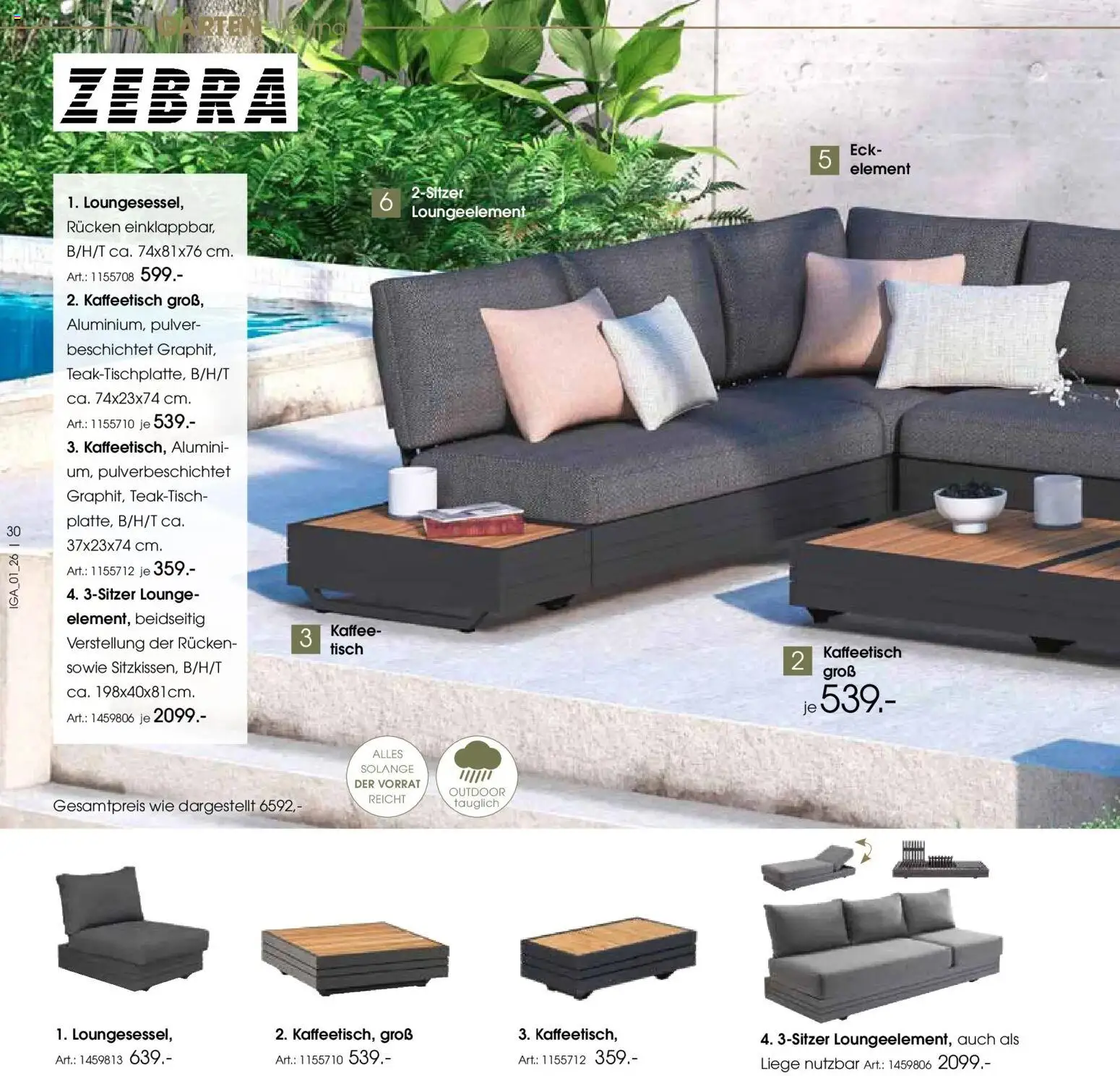Zurbrüggen Garten Unna – gültig ab 19.03.2025 | Seite: 30 | Produkte: Kaffee, Tisch, Liege