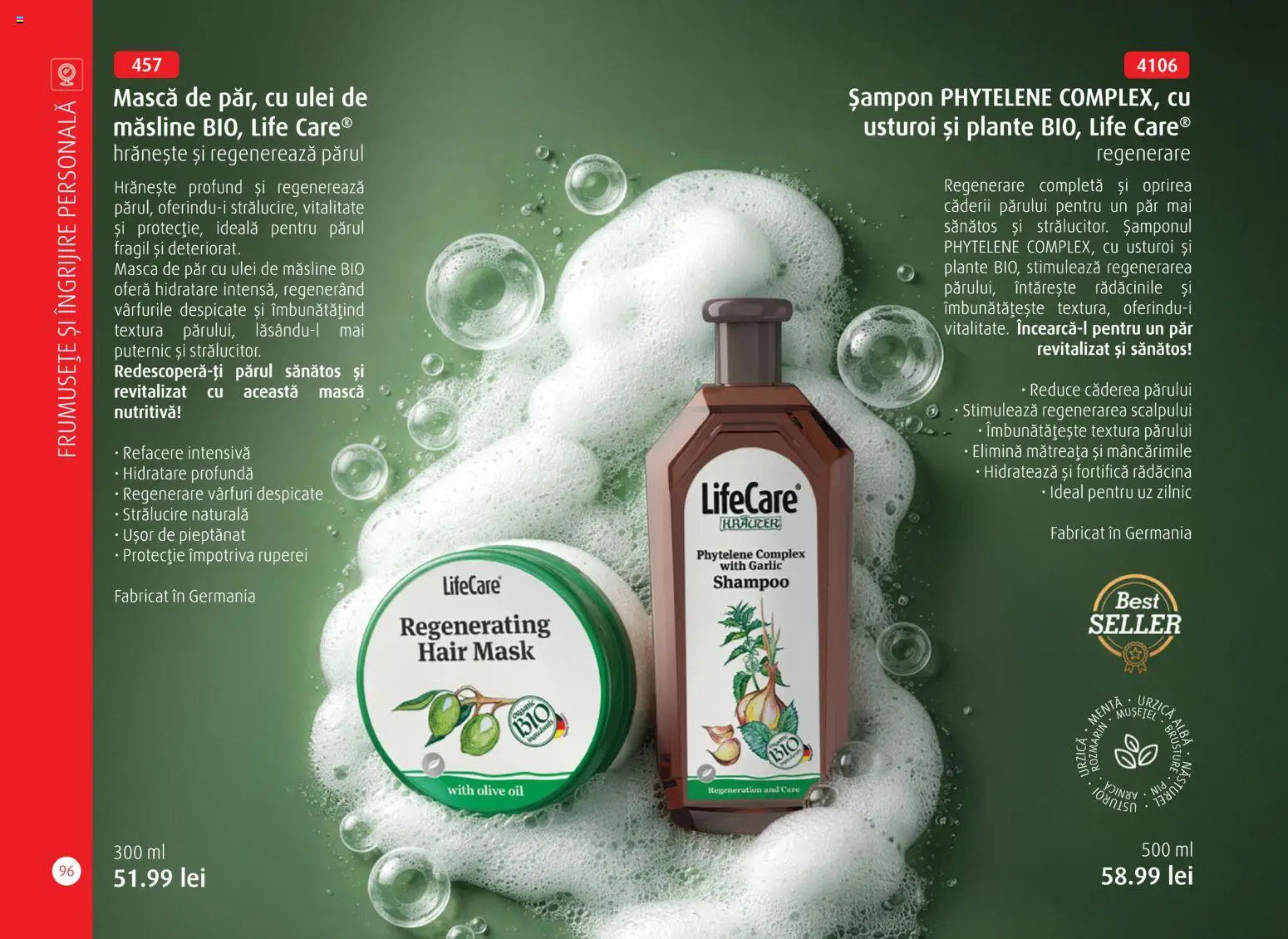 Noul catalog Life Care – valabil de la 01.04.2026 | Pagină: 98 | Produse: Şerit ödül, Măsline, Mască de păr, Ulei