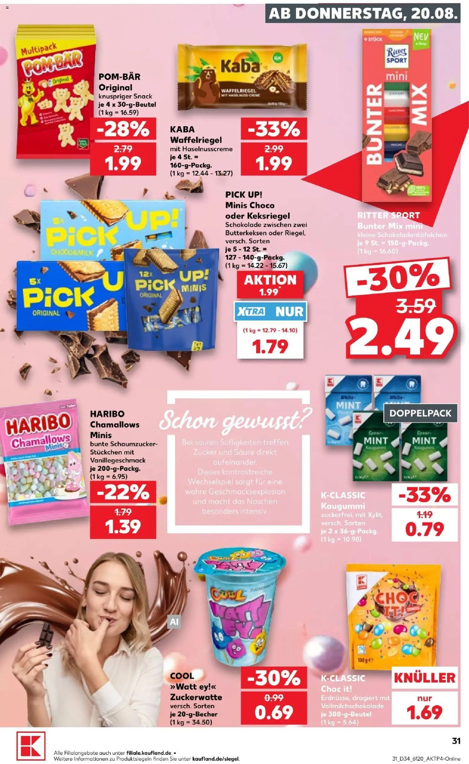 Kaufland Prospekt Bremen – gültig ab 20.08.2026 | Seite: 33 | Produkte: Haribo, Schokolade, Ritter sport, Zucker