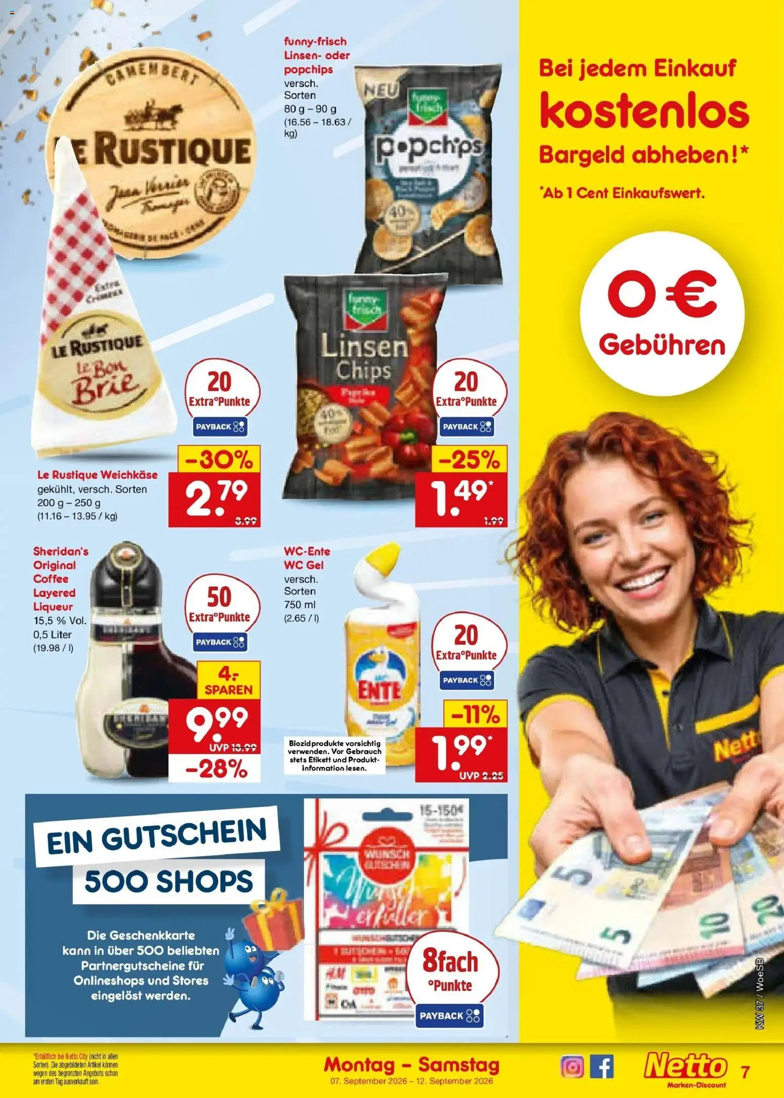 Netto Marken-Discount Prospekt Gemmingen – gültig ab 07.09.2026 | Seite: 11 | Produkte: Camembert, Chips, Ente