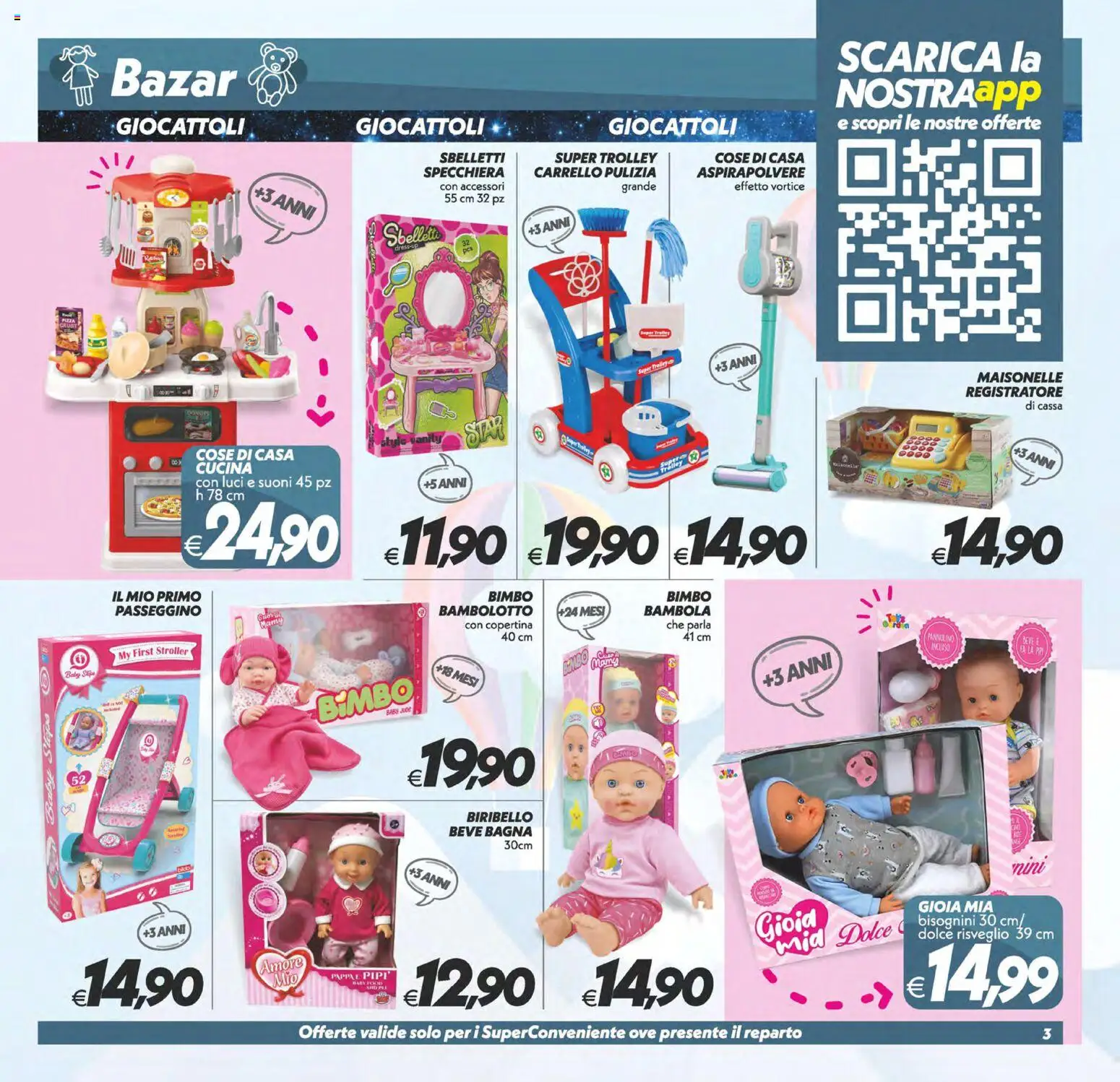 Volantino SuperConveniente del 23/10/2026 | Pagina: 27 | Prodotti: Giocattoli, Carrello, Aspirapolvere, Trolley