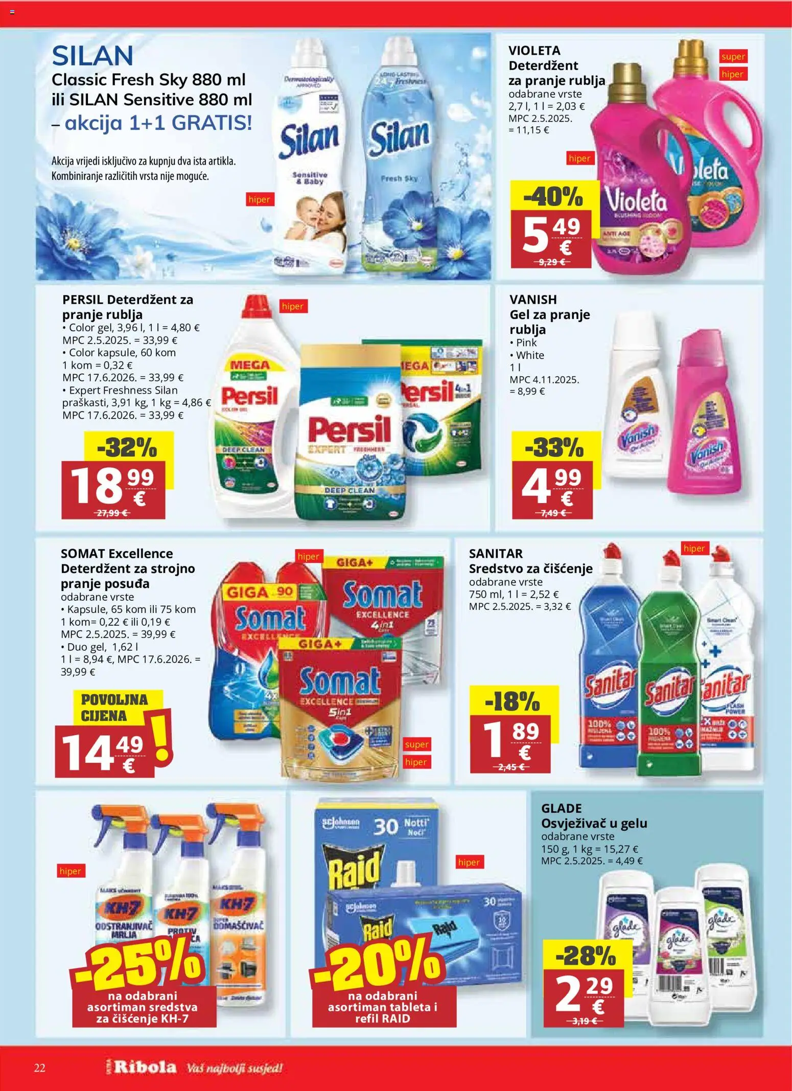 Ribola katalog | vrijedi od 08.07.2026 | Stranica: 22 | Proizvodi: Sredstva za čiščenje, Deterdžent, Somat, Tableta