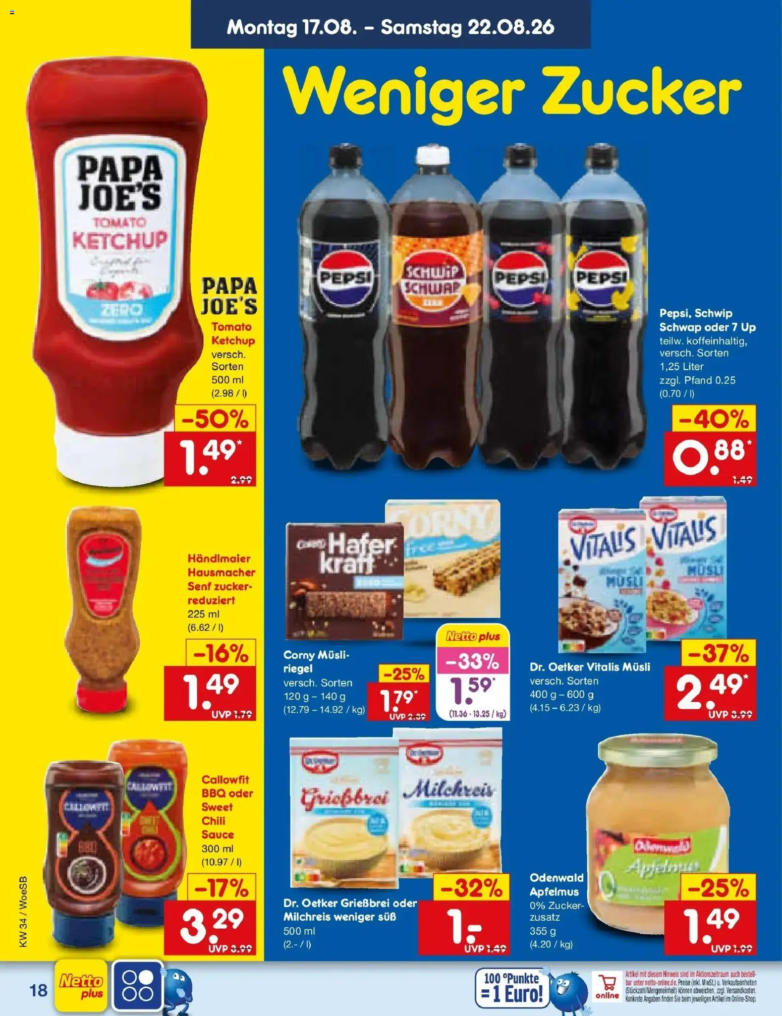 Netto Marken-Discount Prospekt Gemmingen – gültig ab 17.08.2026 | Seite: 24 | Produkte: Musli, Chili, Pepsi, Apfelmus