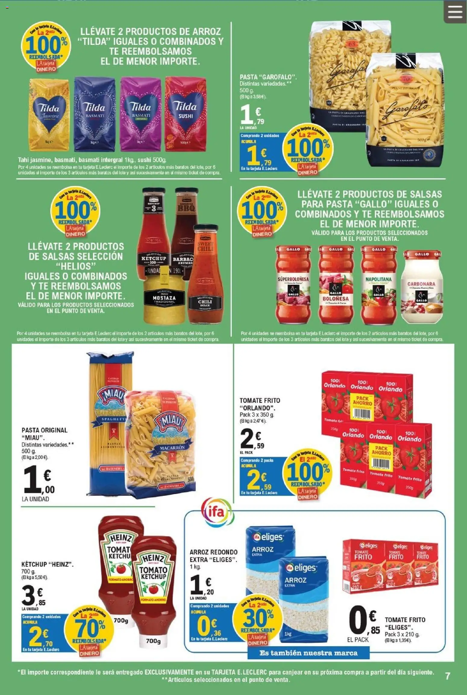 E.Leclerc Pamplona │ válido desde el 12/08/2026 | Página: 7 | Productos: Dulce, Tomate, Té, Mostaza
