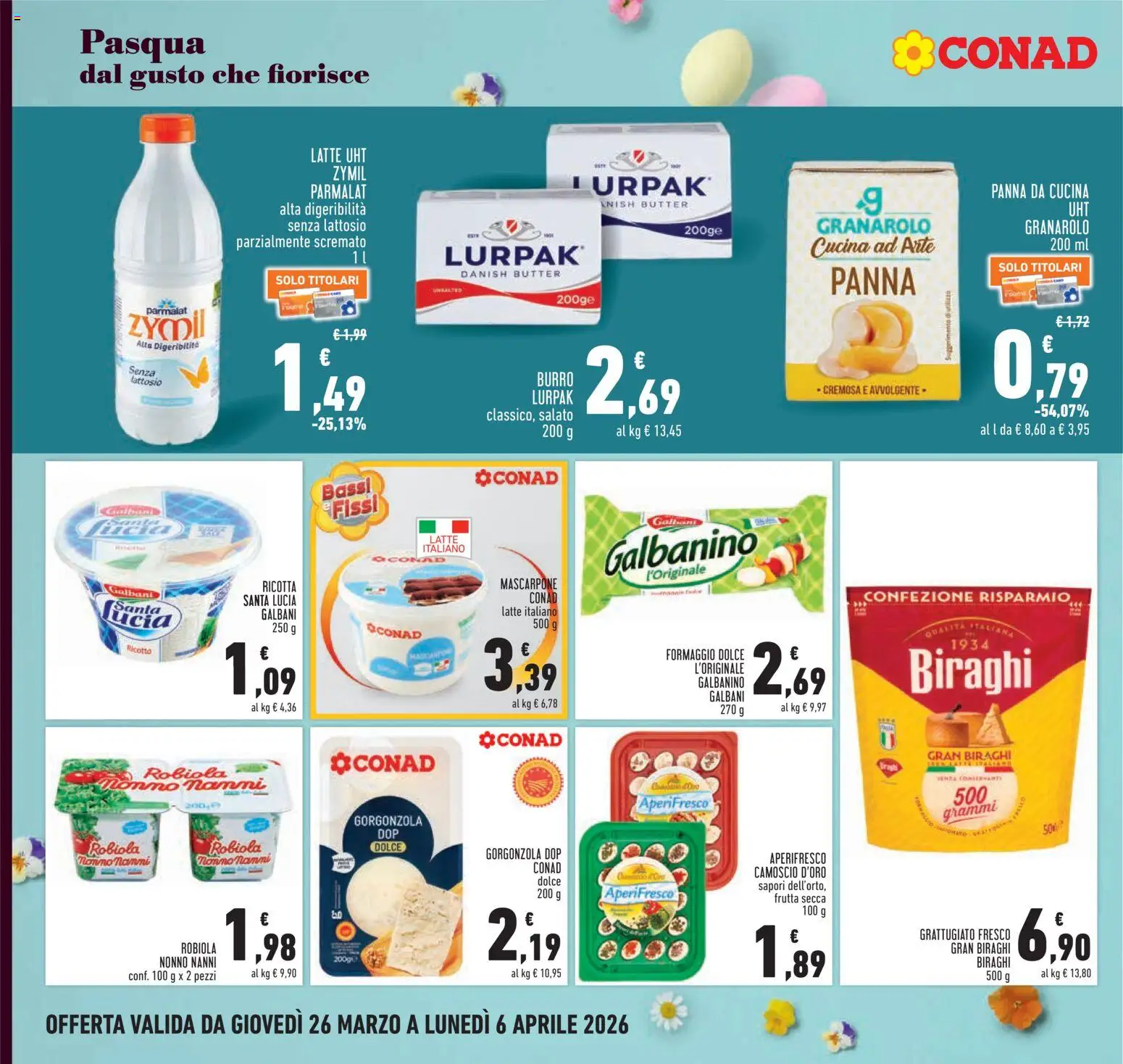 Volantino Conad del 26.03.2026 | Pagina: 10 | Prodotti: Frutta, Formaggio, Burro, Robiola