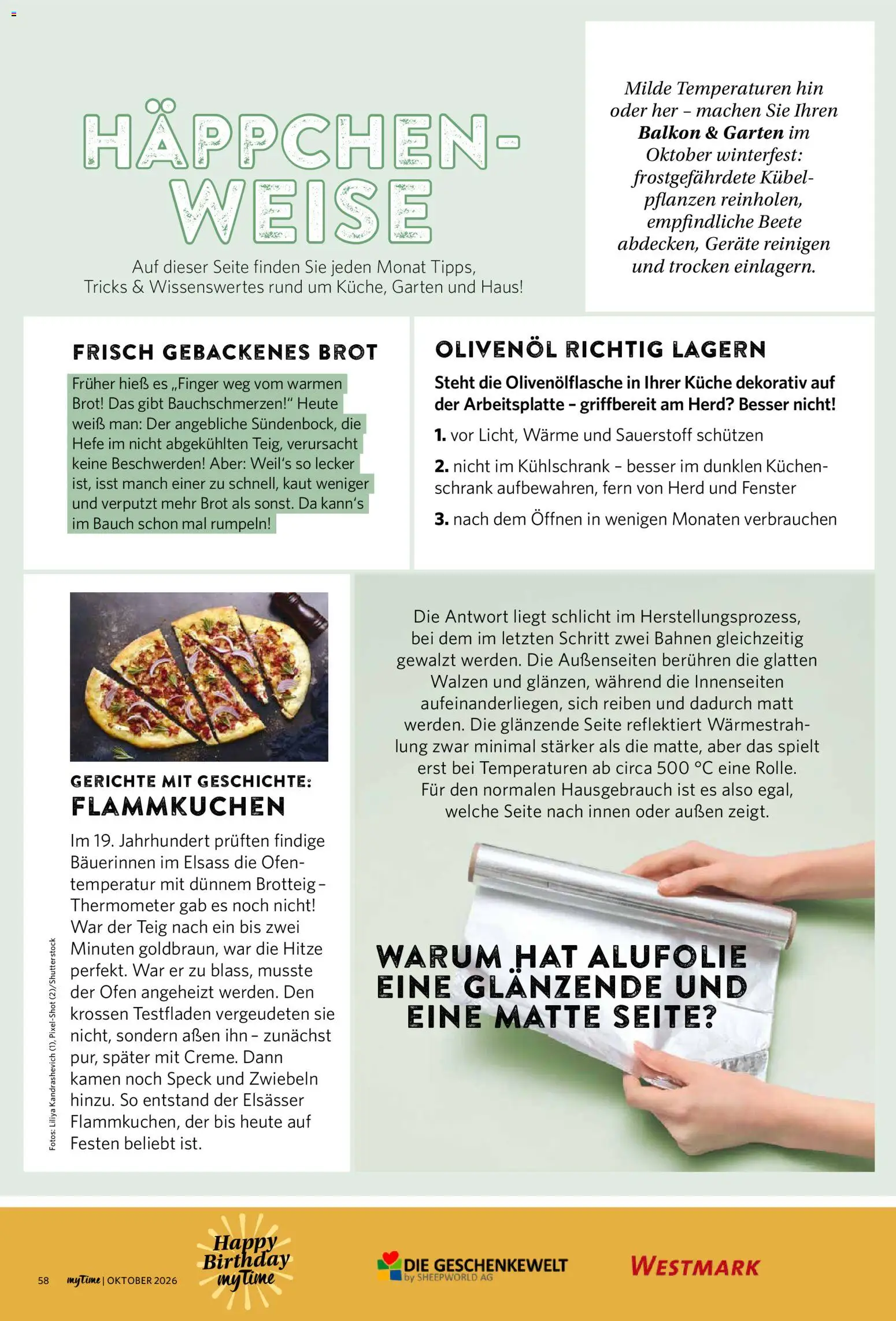 Famila Nordwest myTime Oktober 2026 – gültig ab 01.10.2026 | Seite: 58 | Produkte: Thermometer, Schrank, Brot, Kuchen