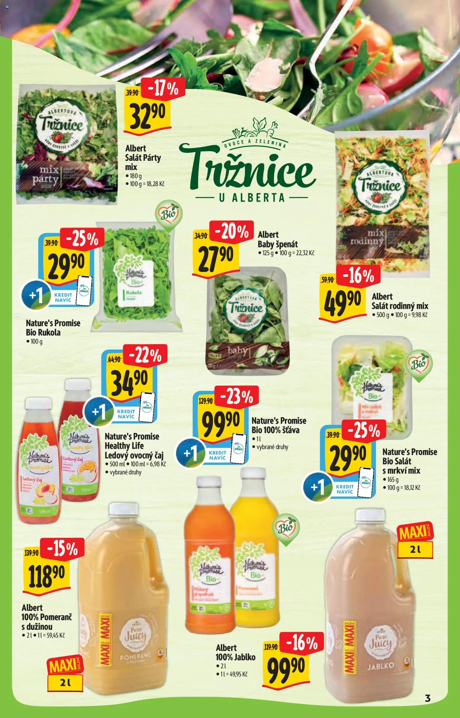 Albert katalog - Hypermarket - Bio od 13.05.2026 | Strana: 3 | Produkty: Ovoce a zelenina, Ovoce, Čaj, Špenát