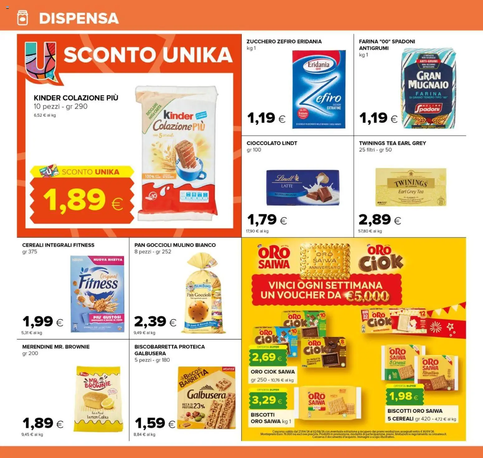 Volantino Oasi del 07.05.2026 | Pagina: 22 | Prodotti: Biscotti, Zucchero, Latte, Barretta