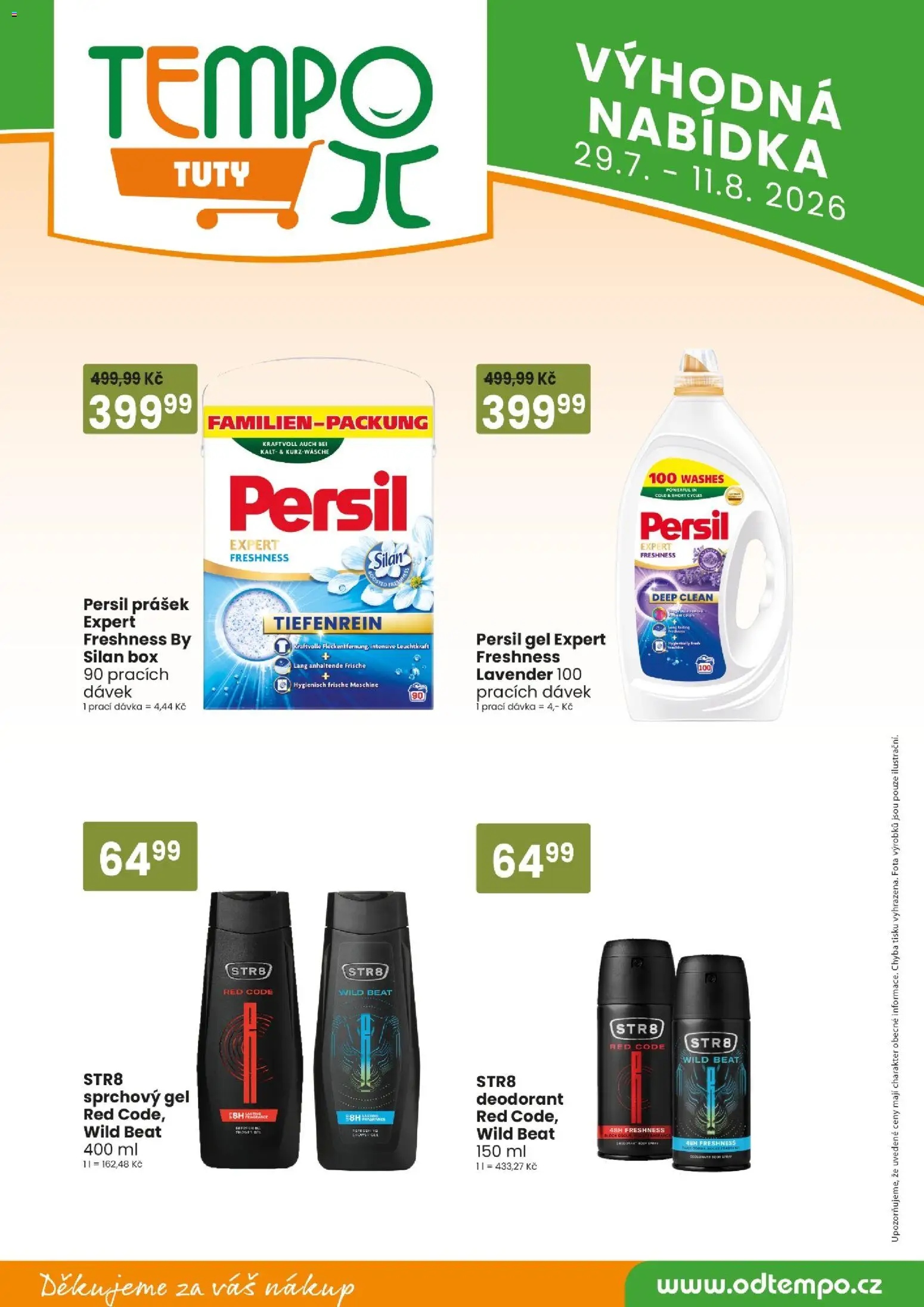Tempo leták - Tuty od 29.07.2026 | Strana: 17 | Produkty: Sprchový gel, Deodorant, Persil gel, Silan