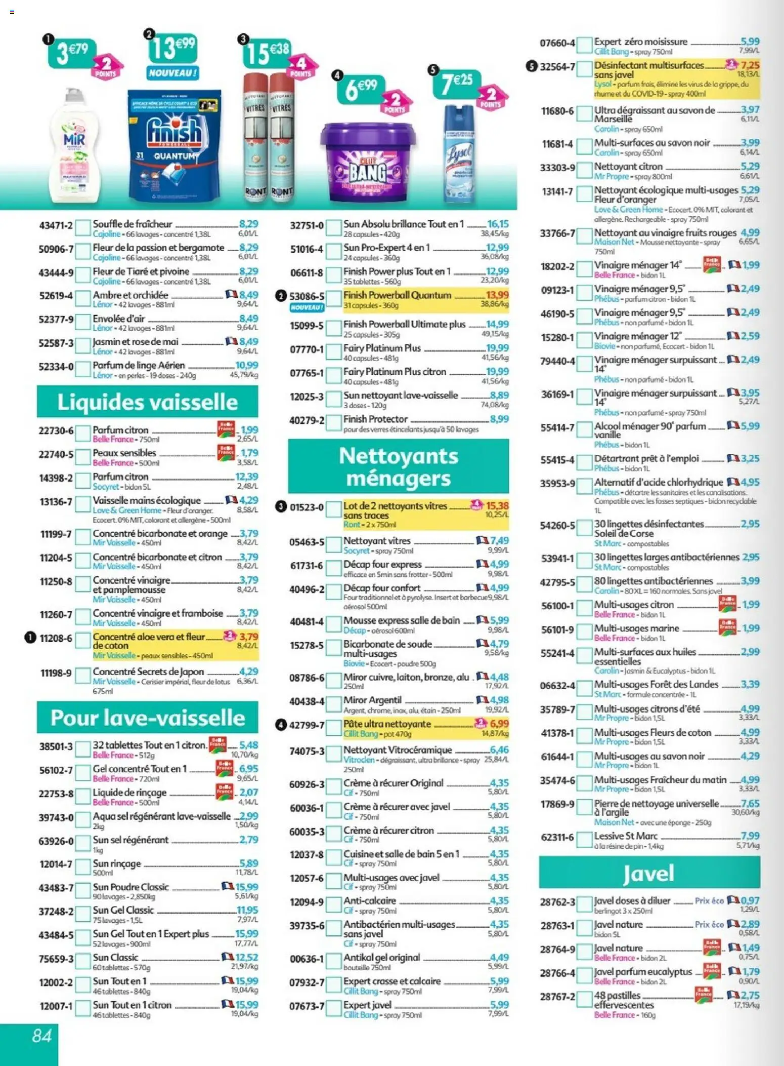 {H1} | Page: 84 | Produits: Pamplemousse, Four, Orchidée, Lessive