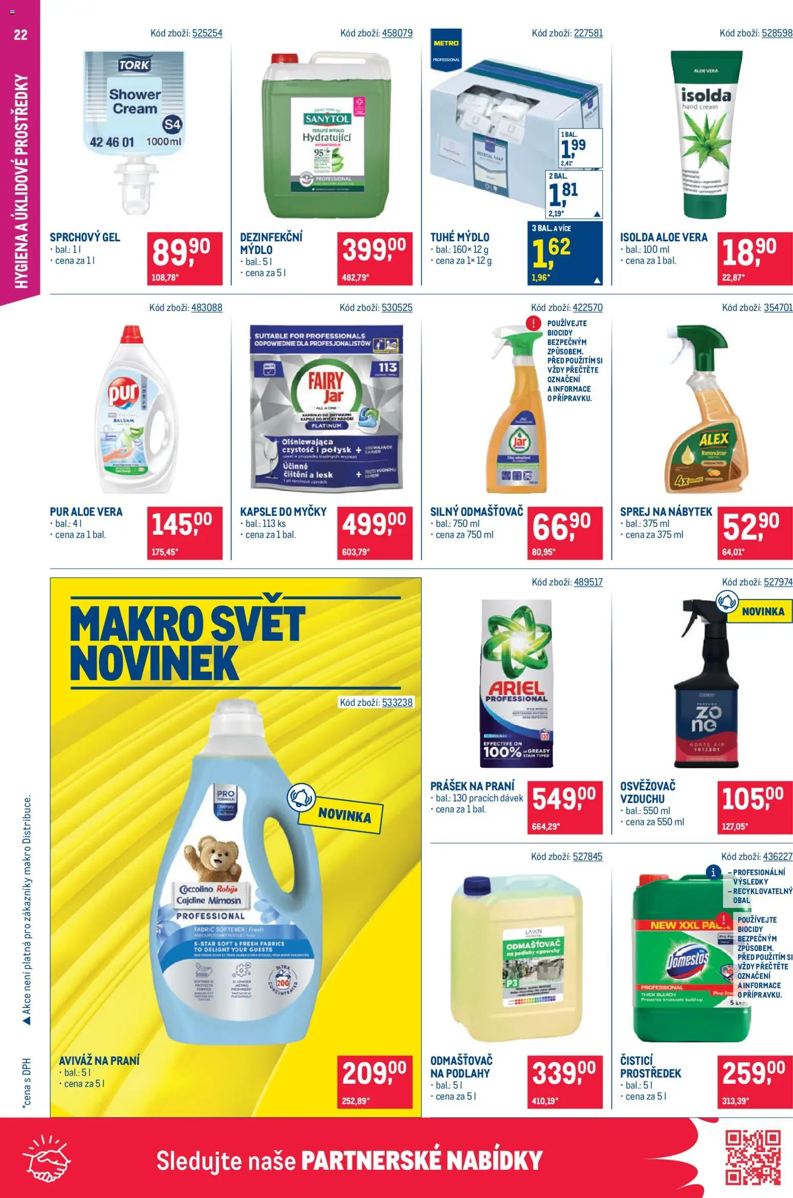 Makro leták - Gastronomie od 09.09.2026 | Strana: 22 | Produkty: Aviváž, Kapsle do myčky, Aloe vera, Domestos