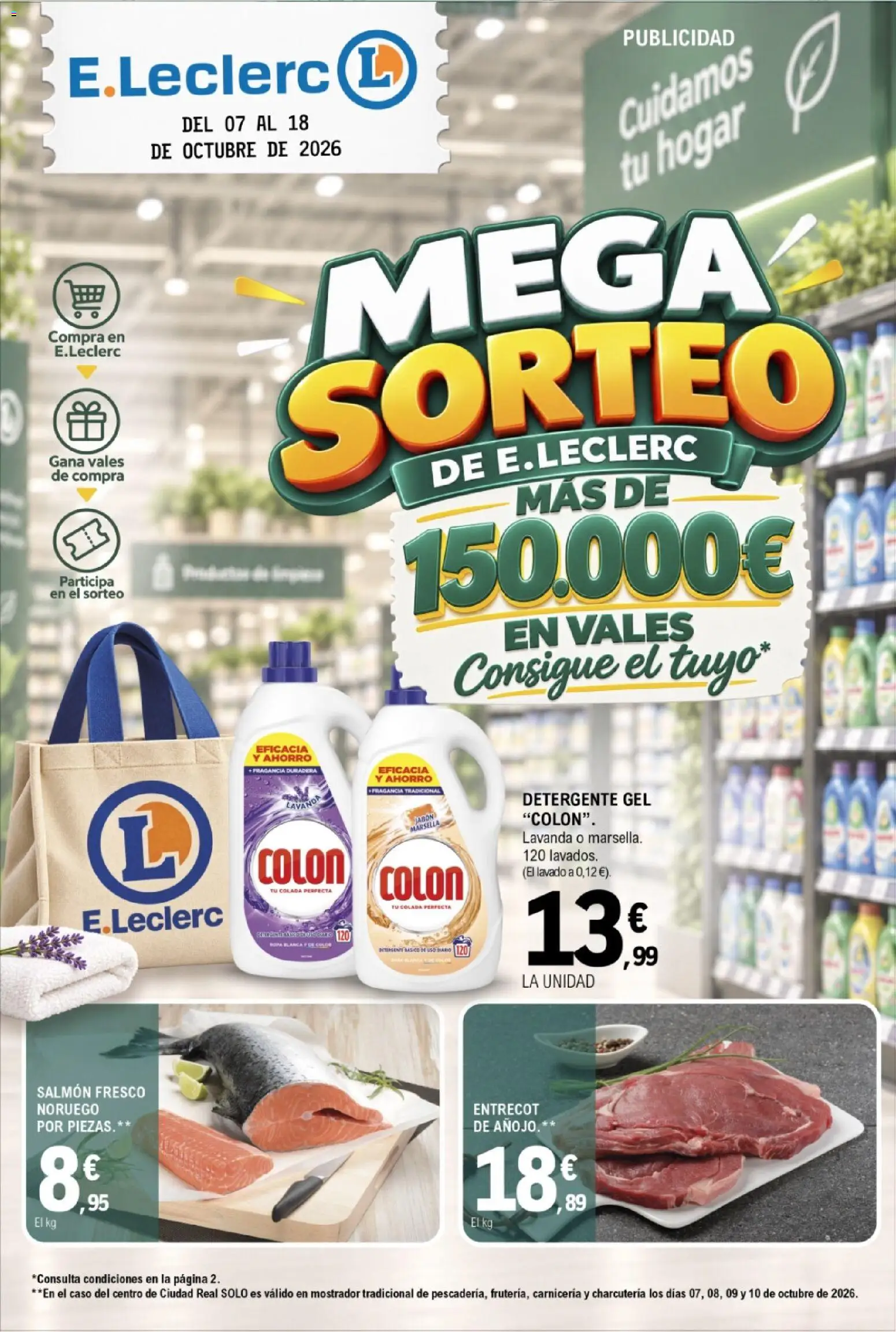 E.Leclerc - Ciudad Real │ válido desde el 07/10/2026 | Página: 1 | Productos: Fragancia, Detergente, Entrecot, Salmón