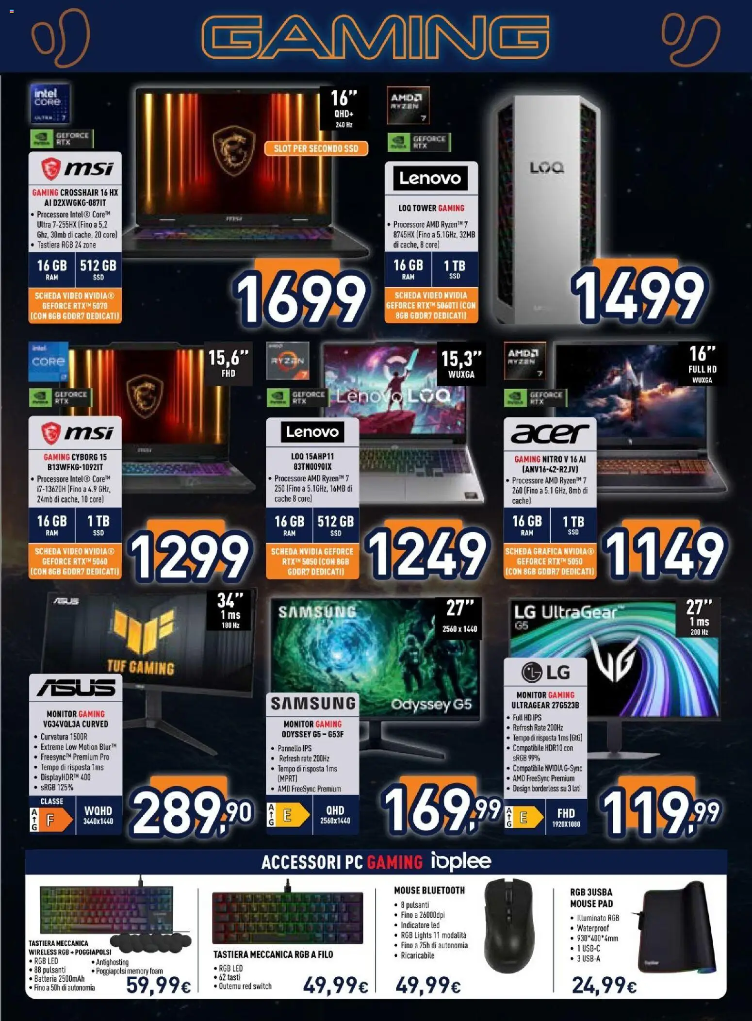 Volantino Unieuro del 12/10/2026 | Pagina: 17 | Prodotti: Monitor, PC, Mouse, Tastiera
