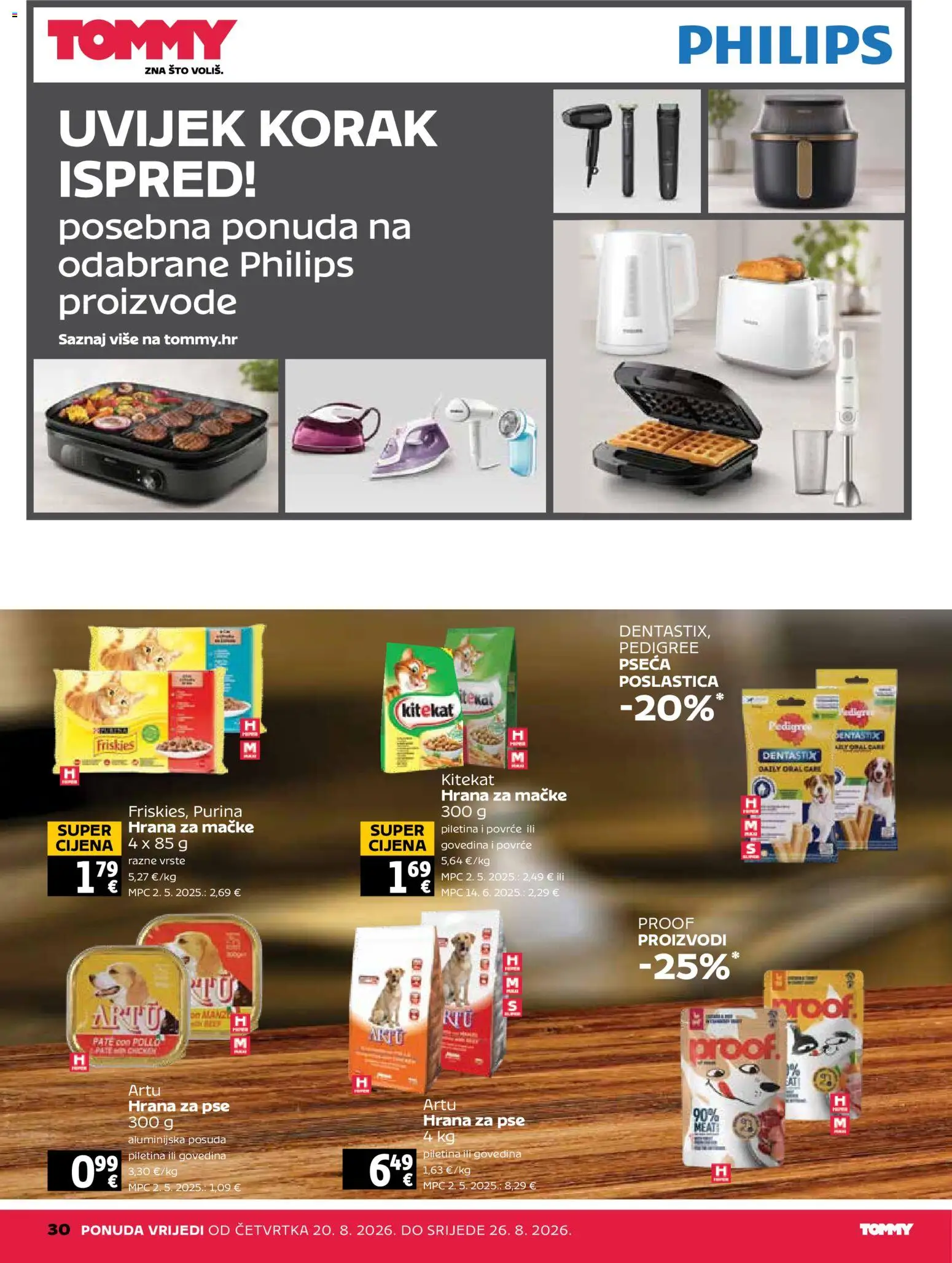 Tommy katalog | vrijedi od 20.08.2026 | Stranica: 30 | Proizvodi: Piletina, Hrana za pse, Govedina, Hrana za mačke