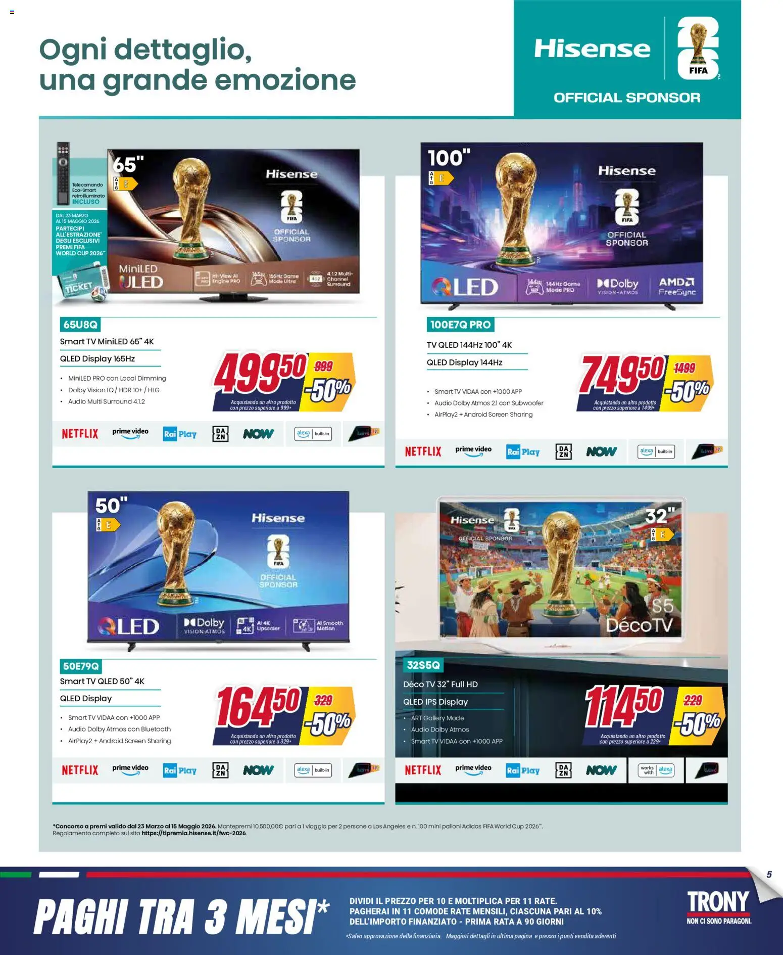 Volantino Trony del 28.04.2026 | Pagina: 5 | Prodotti: smart TV, TV, Video, Audio