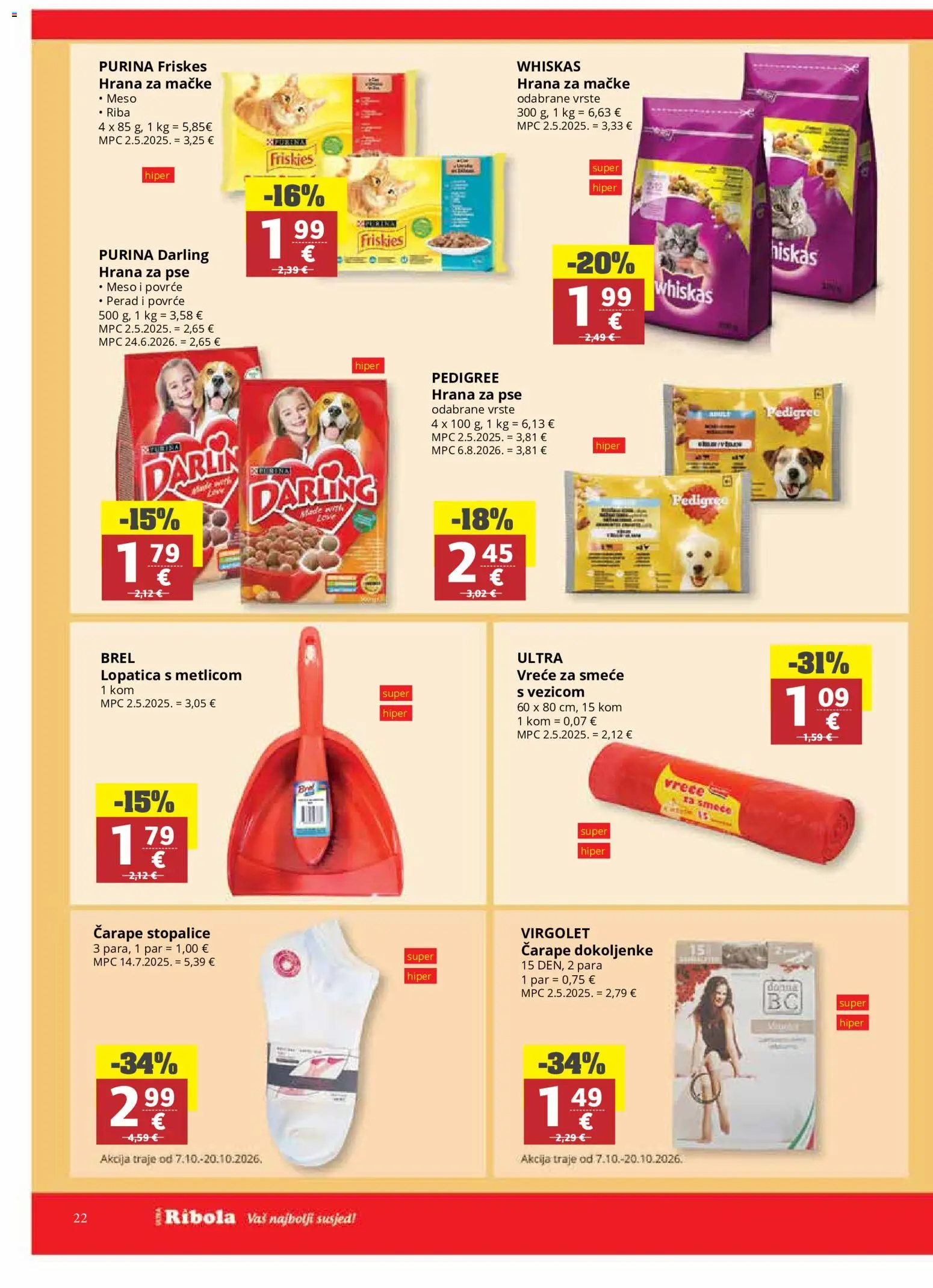 Ribola katalog | vrijedi od 07.10.2026 | Stranica: 22 | Proizvodi: Whiskas, Riba, Povrće, Perad