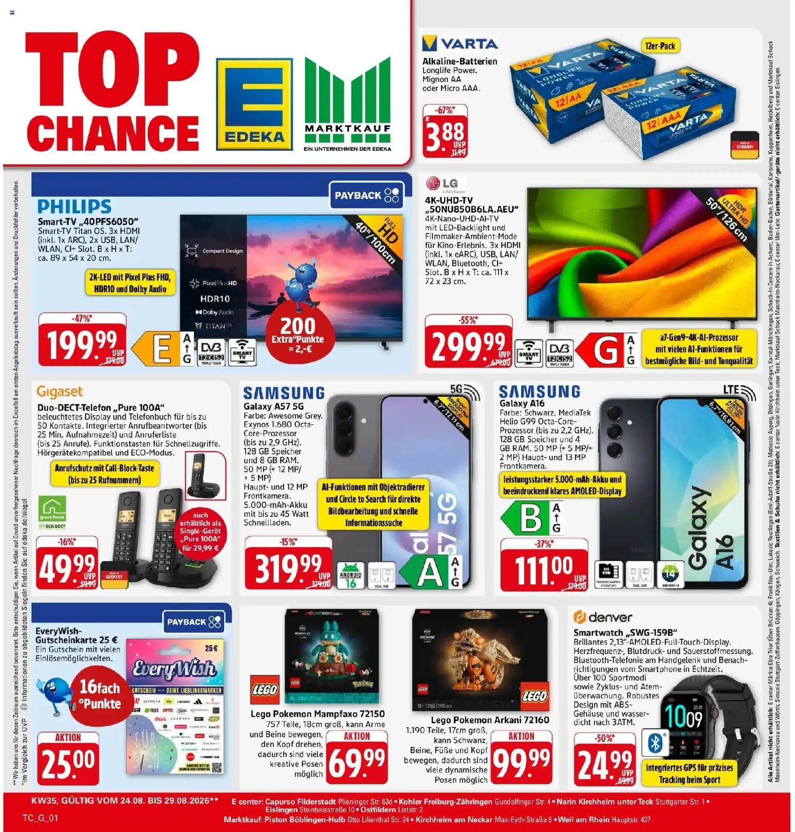 Marktkauf Prospekt Kirchheim (ab 24.08.2026) » Angebote online | Seite: 29 | Produkte: LG, Philips, Samsung, Smartphone