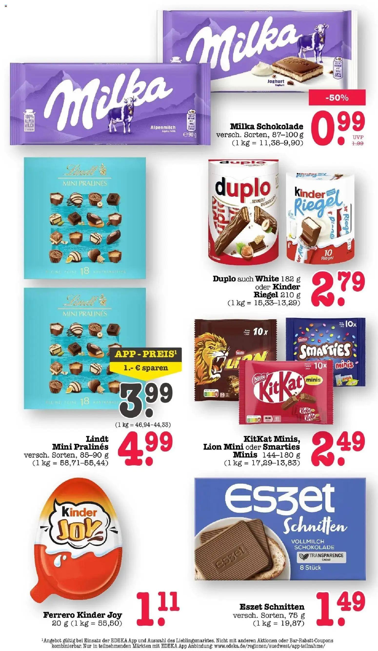 Edeka Prospekt Frankfurt Am Main (ab 19.10.2026) » Angebote Online | Seite: 42 | Produkte: Joghurt, Milka, Kinder joy, Lindt