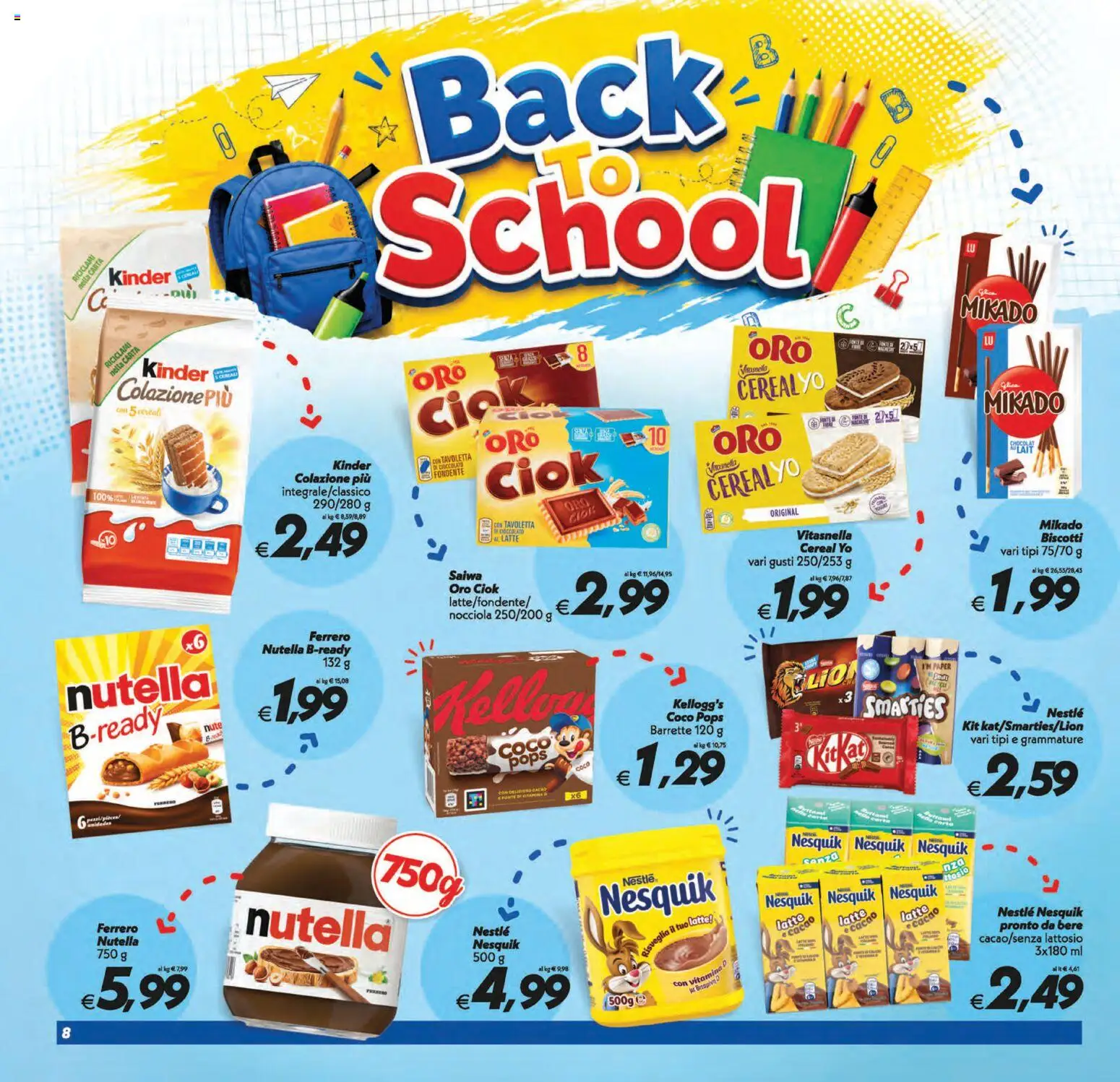 Volantino SuperConveniente del 11/09/2026 | Pagina: 8 | Prodotti: Biscotti, Latte, Nutella, Cacao