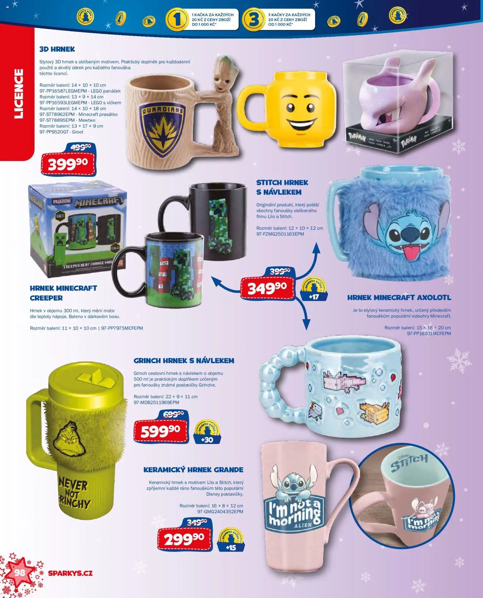 Sparkys katalog Vánoce 2026 od 01.10.2026 | Strana: 98 | Produkty: LEGO, Hrnek, Stitch