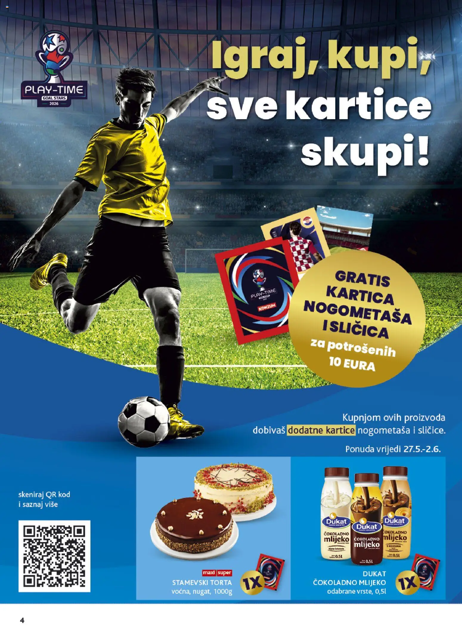 Konzum katalog | vrijedi od 27.05.2026 | Stranica: 4 | Proizvodi: Mlijeko, Torta
