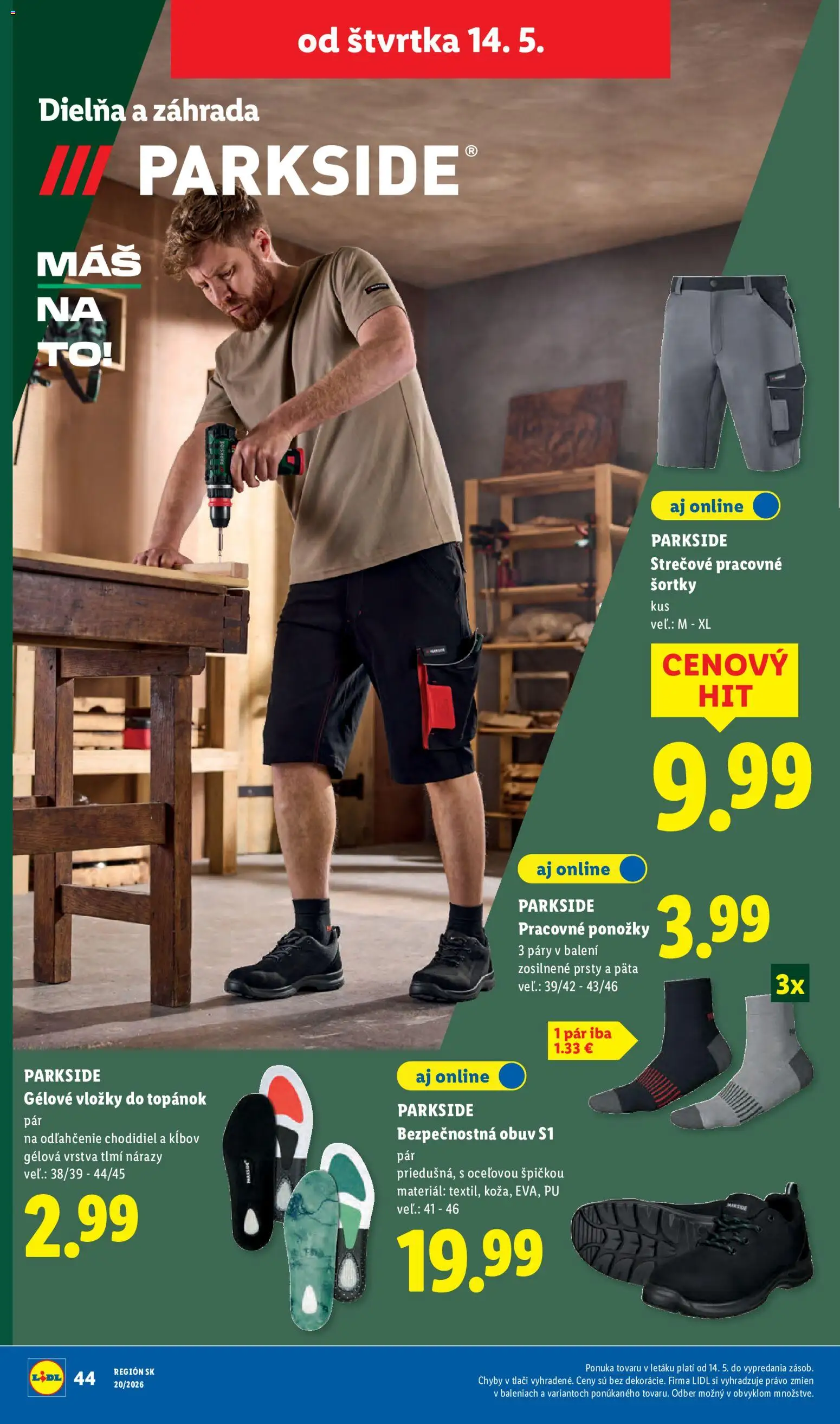 Nové Lidl akcie – leták je platný od 11.05.2026 | Strana: 72 | Produkty: Parkside, Ponožky