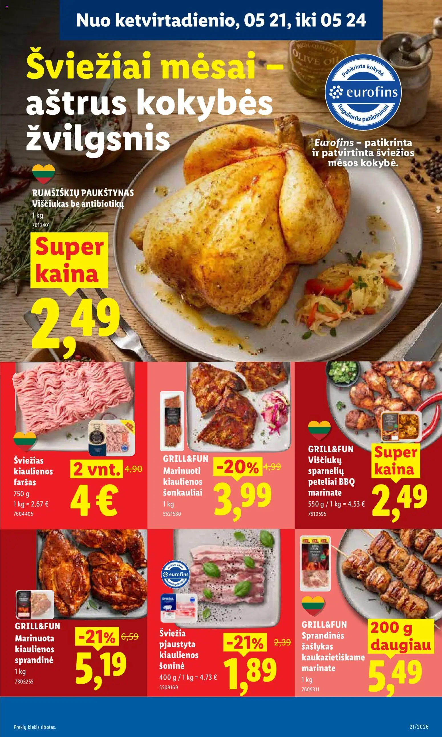 LIDL akcijos nuo 18.05.2026 | Puslapis: 41 | Prekių: Kiaulienos, Viščiukas, Viščiukų