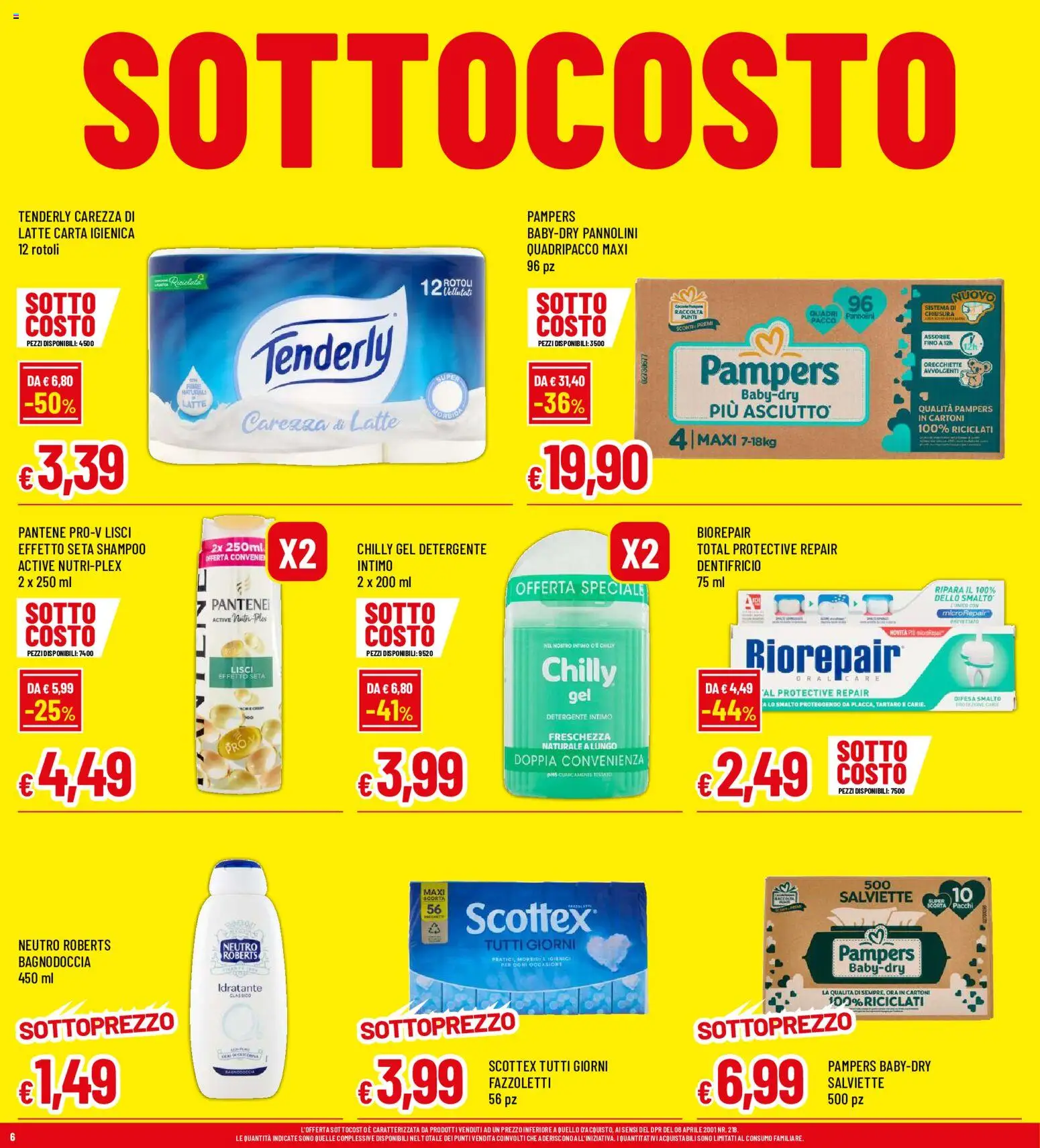 Volantino Galassia del 29/10/2026 | Pagina: 6 | Prodotti: Pannolini, Detergente, Fazzoletti, Latte