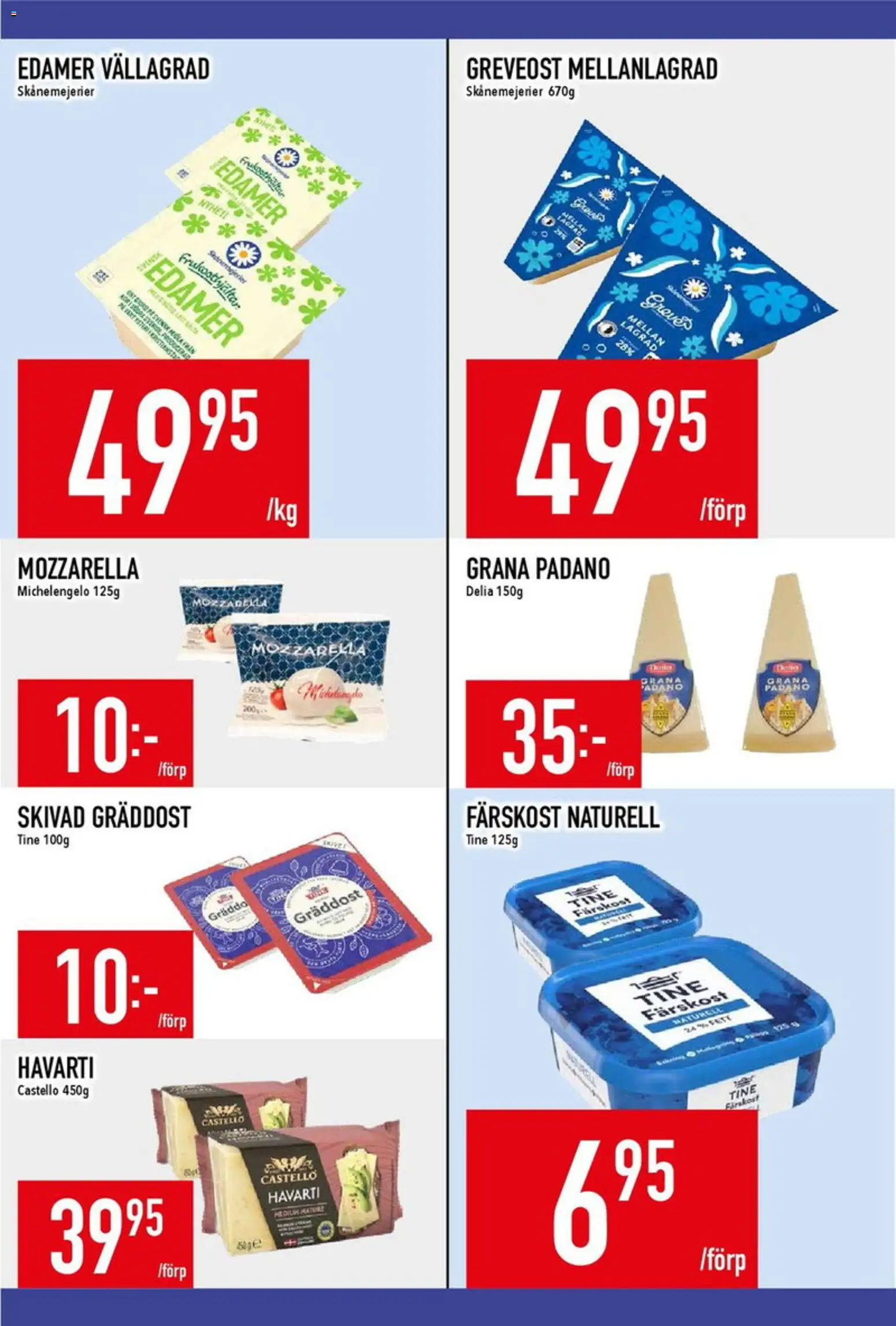 Matdax reklamblad aktuell från 24/08/2026 | Sida: 9 | Produkter: Edamer, Mozzarella, Grana Padano