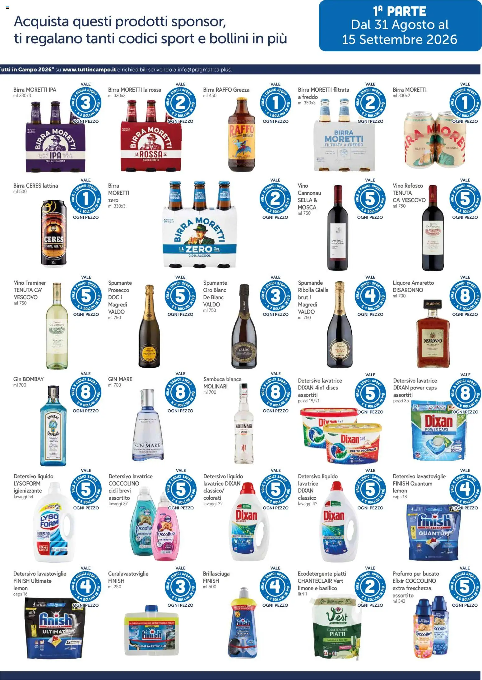 Volantino Famila del 31/08/2026 | Pagina: 7 | Prodotti: Ceres Birra, Limone, Liquore, Gin Bombay